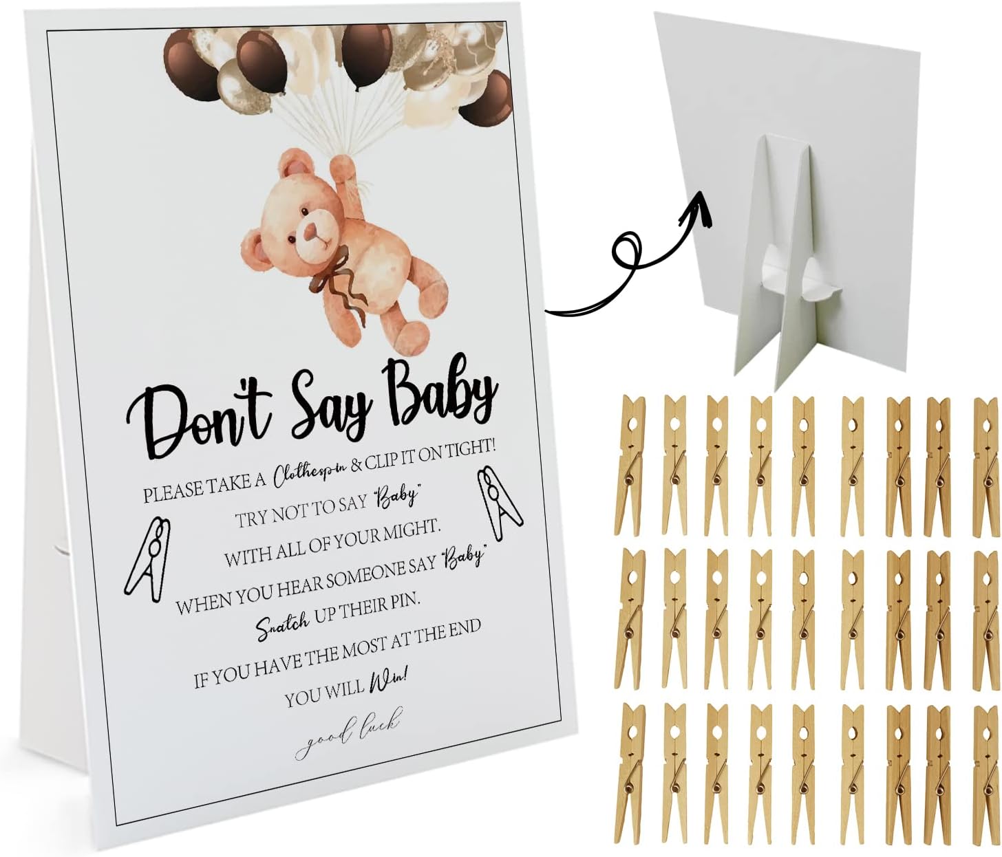 Amazon.com: Blue Elephant Don't Say Baby Game (1 Sign And 50 Mini ...