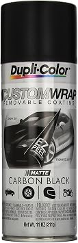 Dupli-Color ECWRC7947 Custom Wrap Matte Removable Automotive Paint Carbon Black Spray Paint - 11 oz. Aerosol Can
