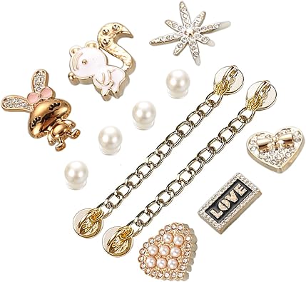 Bling Shoe Charms for Women, Shoe Decoration Charms,Girly Shoe Chains for Clog Sandals,Shoe Accessories for Party Favor