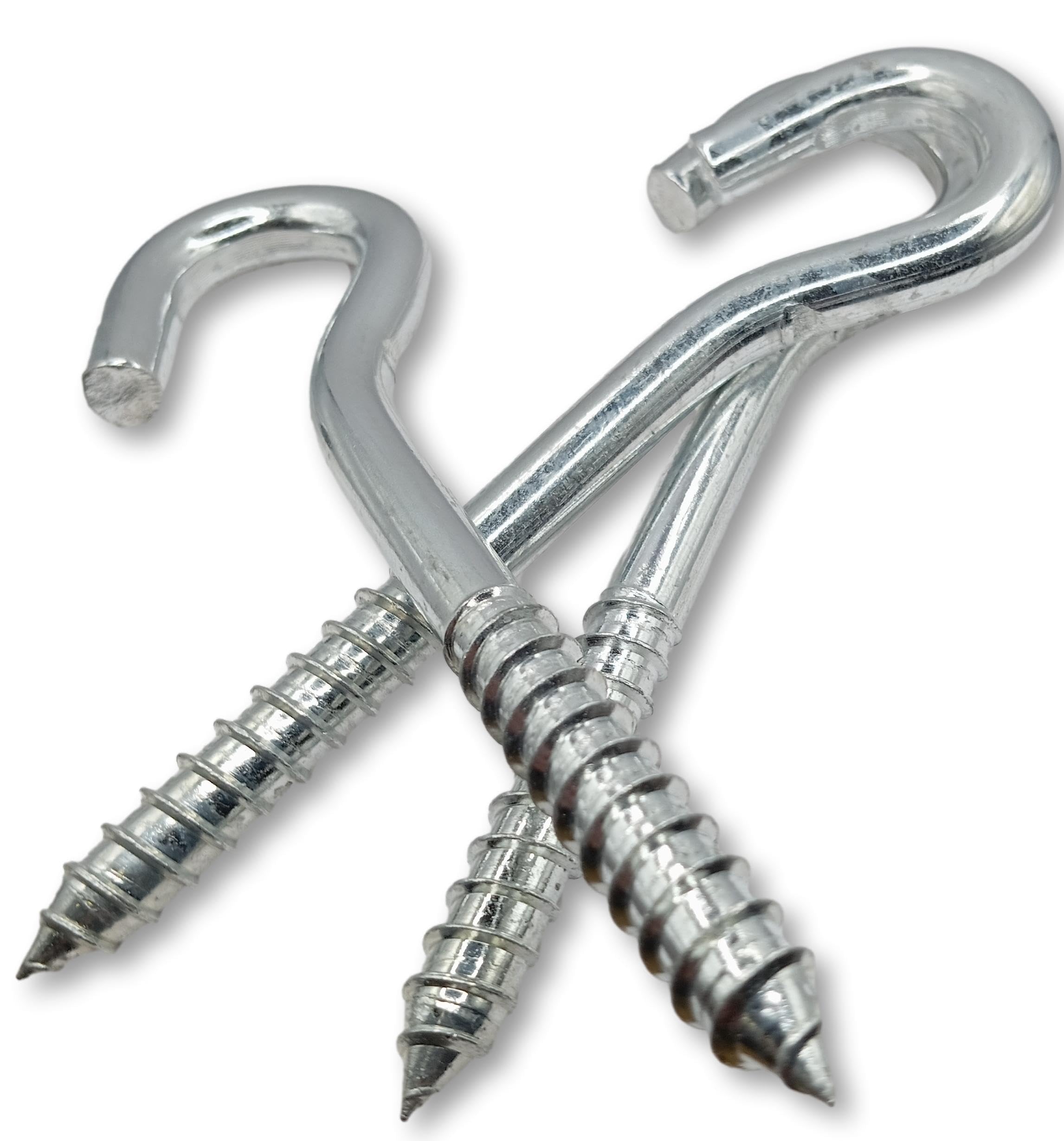 LLB Screw Hooks Pack of 3pcs 6 inch Heavy Duty Screw-in Big Large Screw in Hooks Plain Ceiling Cup Eye The Largest Size: 12mm x 150mm
