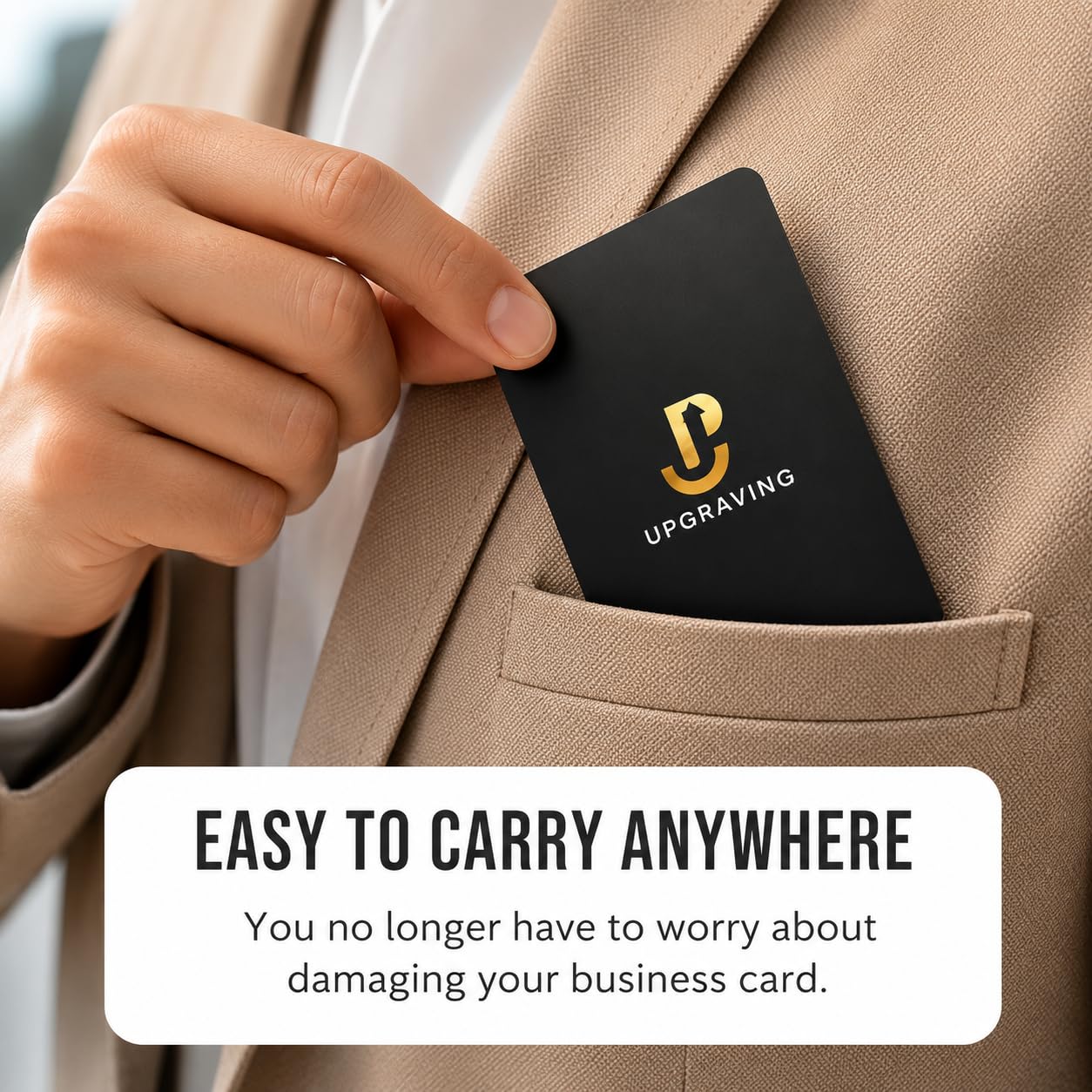 Tarjeta de visita digital con código QR y toque para compartir tecnología NFC, compatible con iPhone y Android, no requiere aplicación o suscripción (negro)