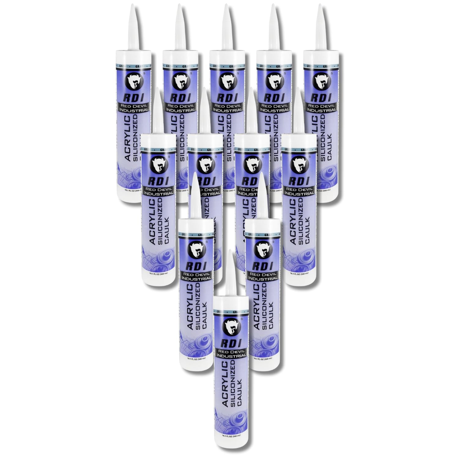 Red Devil 08465I12 RD Pro Construction Grade Siliconized Acrylic Sealant, 10.1 oz, Gray, 12- Pack