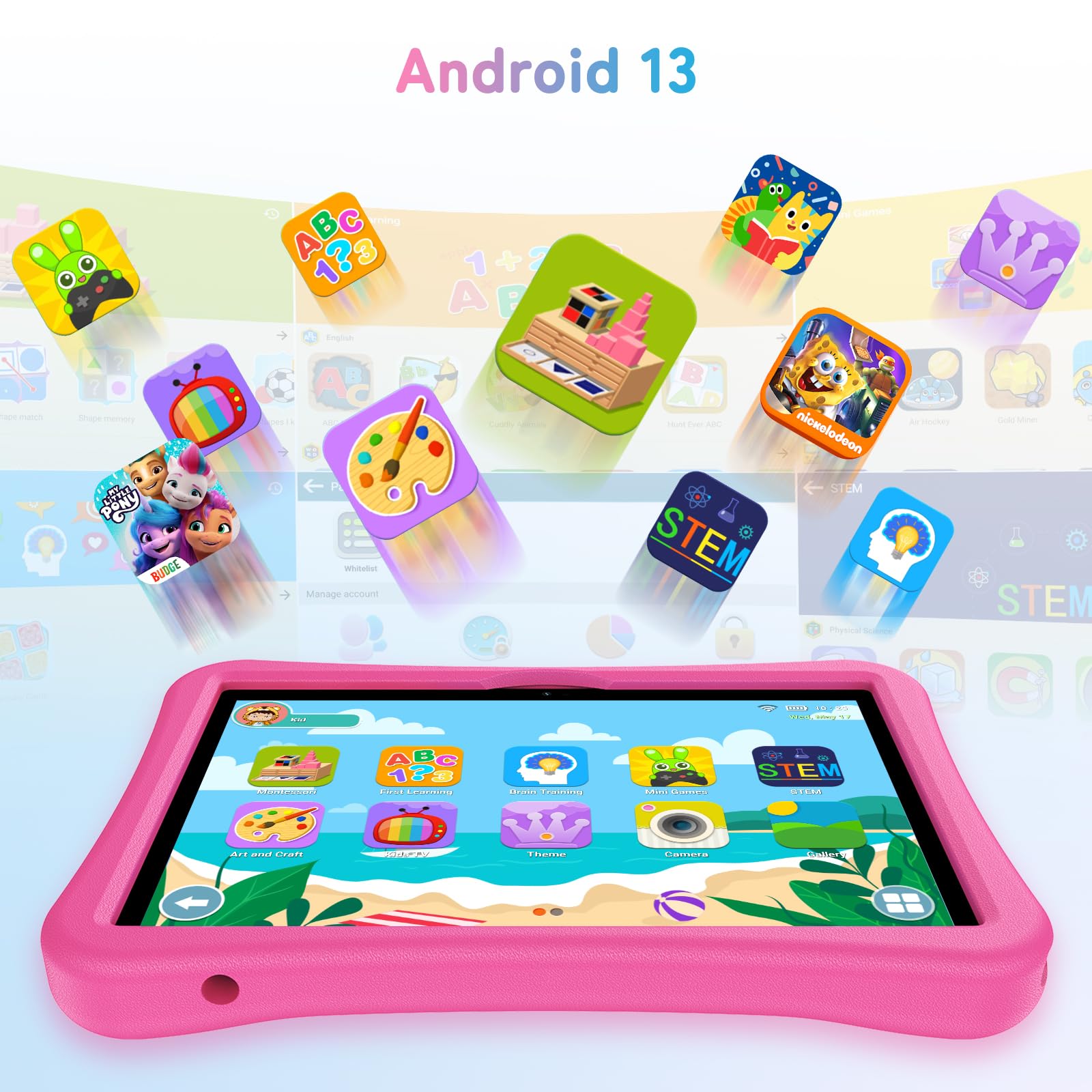 UMIIDIGI Tablet Bambini con Sim,Studia Online e Goditi un Viaggio Tranquillo,G5 Tablet kids 10 Pollici,Android 13 Tablet per Bambini 2 a 10 anni/Controllo Parentale/8+128GB/Octa-Core/6000mAh/GPS/WiFi