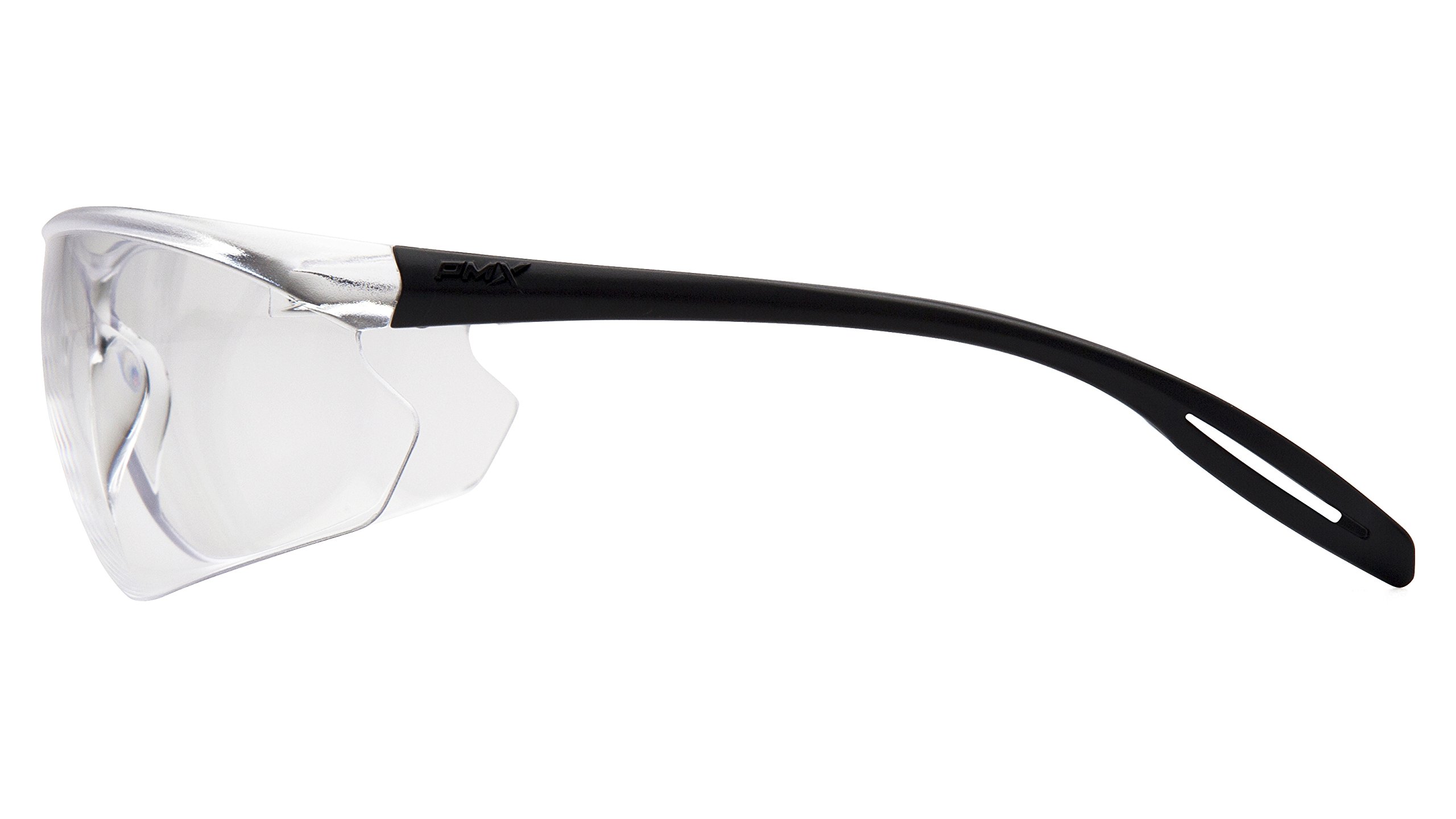 Pyramex Safety S9710ST Neshoba - Gafas de seguridad, marco negro, lente transparente antivaho, lente transparente