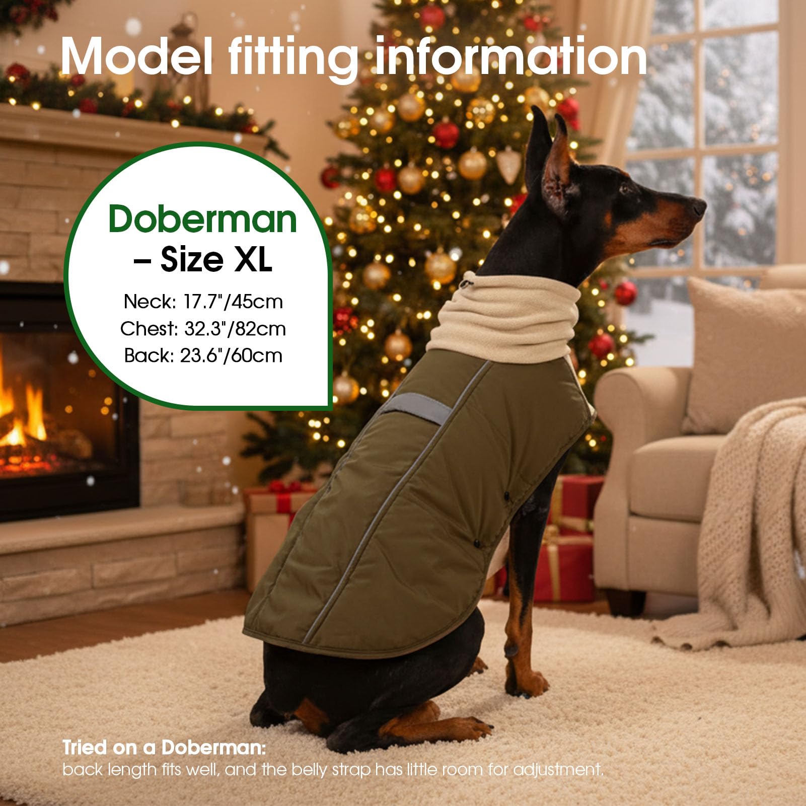 ASENKU Wasserdichter Hundemantel Winter M mit Fleece für mittelgroße Hunde | Reflektorstreifen, Klettverschluss, Hundejacke Ideal für Spaziergänge bei Kälte und Schnee.Perfekt für Dackel, French Bulldog
