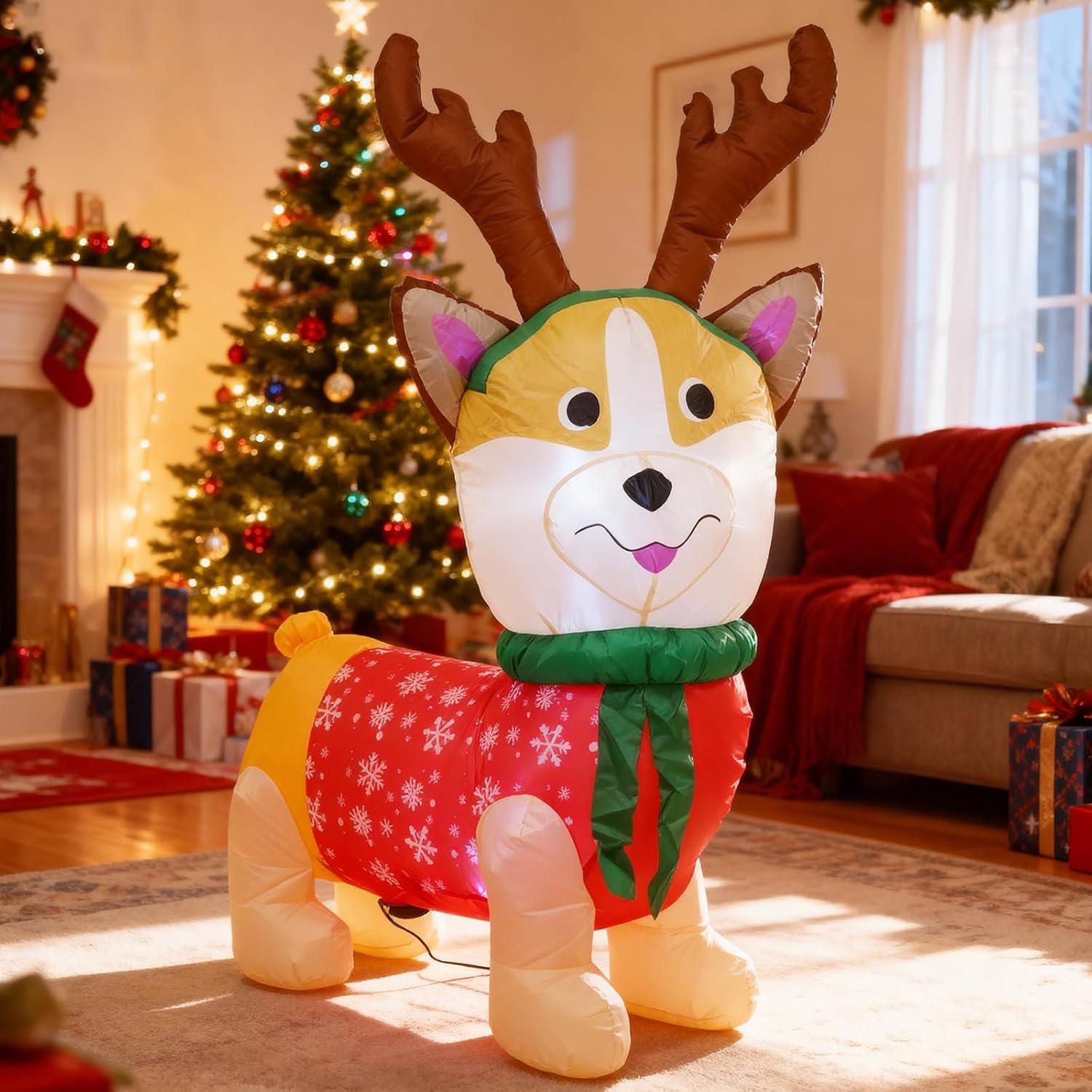 TRMESIA 4 FT Christmas Inflatable Decoration Reindeer, with LED Lights Christmas Indoor Outdoor Decor,Garden Yard Lawn Holiday Blow up Xmas Decoration for Seasonal Joy - Image 6