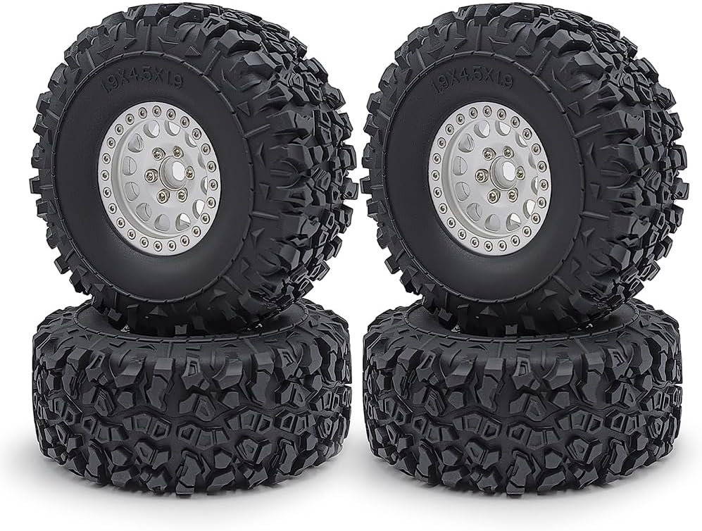 MOHERO 4Pcs 1.9 Inch RC Crawler Tires 114mm Rubber Mud Grappler Wheel Tires for 1/10 Axial SCX10 TRX4 RC Car Upgrade Part