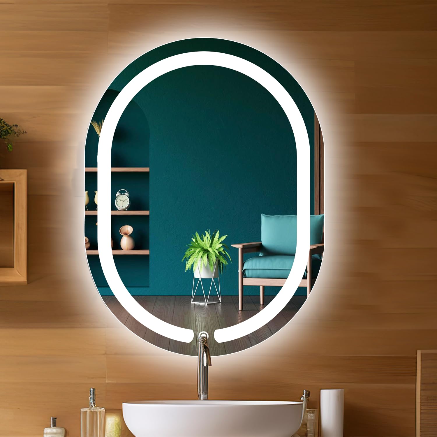 LED mirror with evenly distributed light