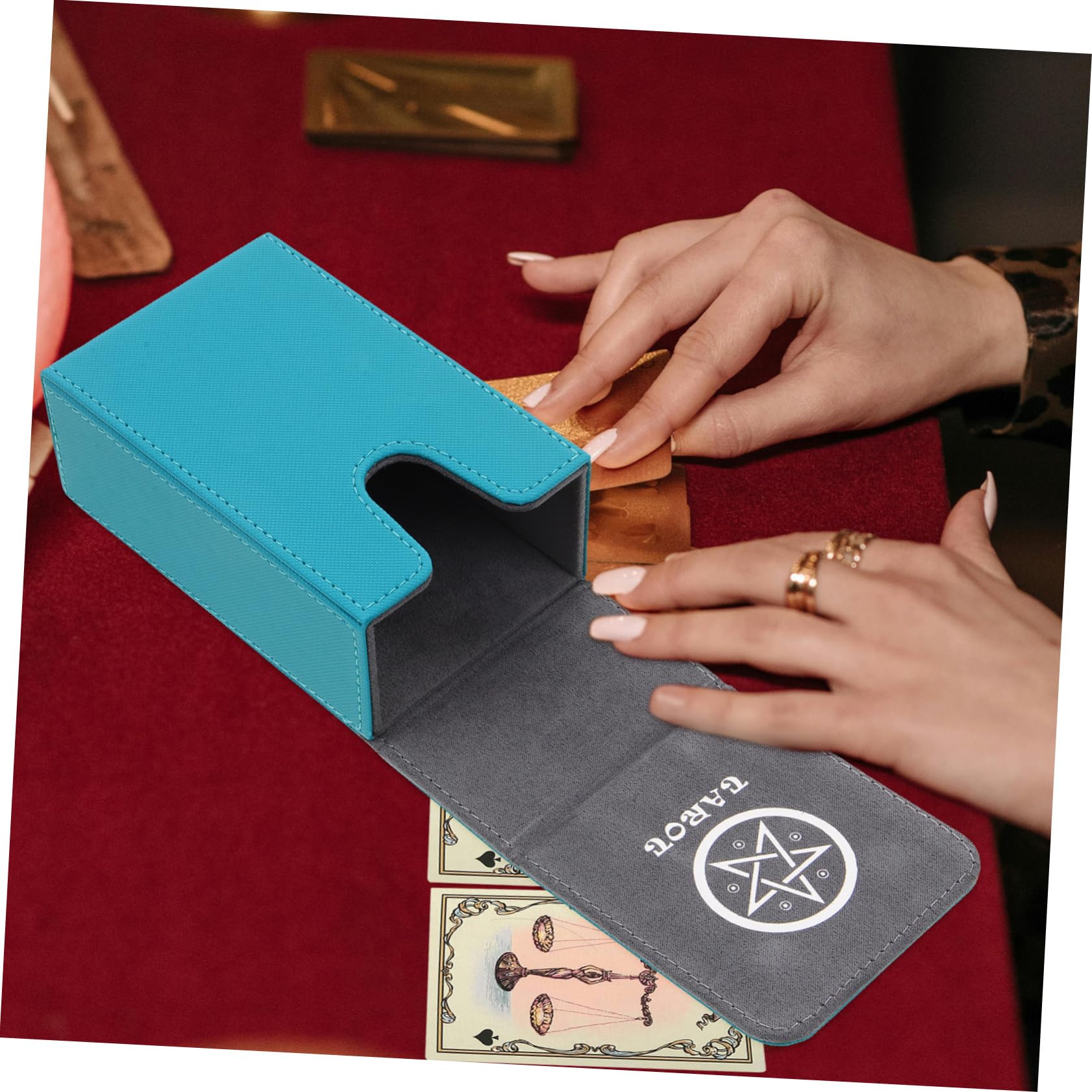 BESTonZON 3pezzi Per Tarocchi Pu Con Protettivo Per Design Per Appassionati Tarocchi Blu