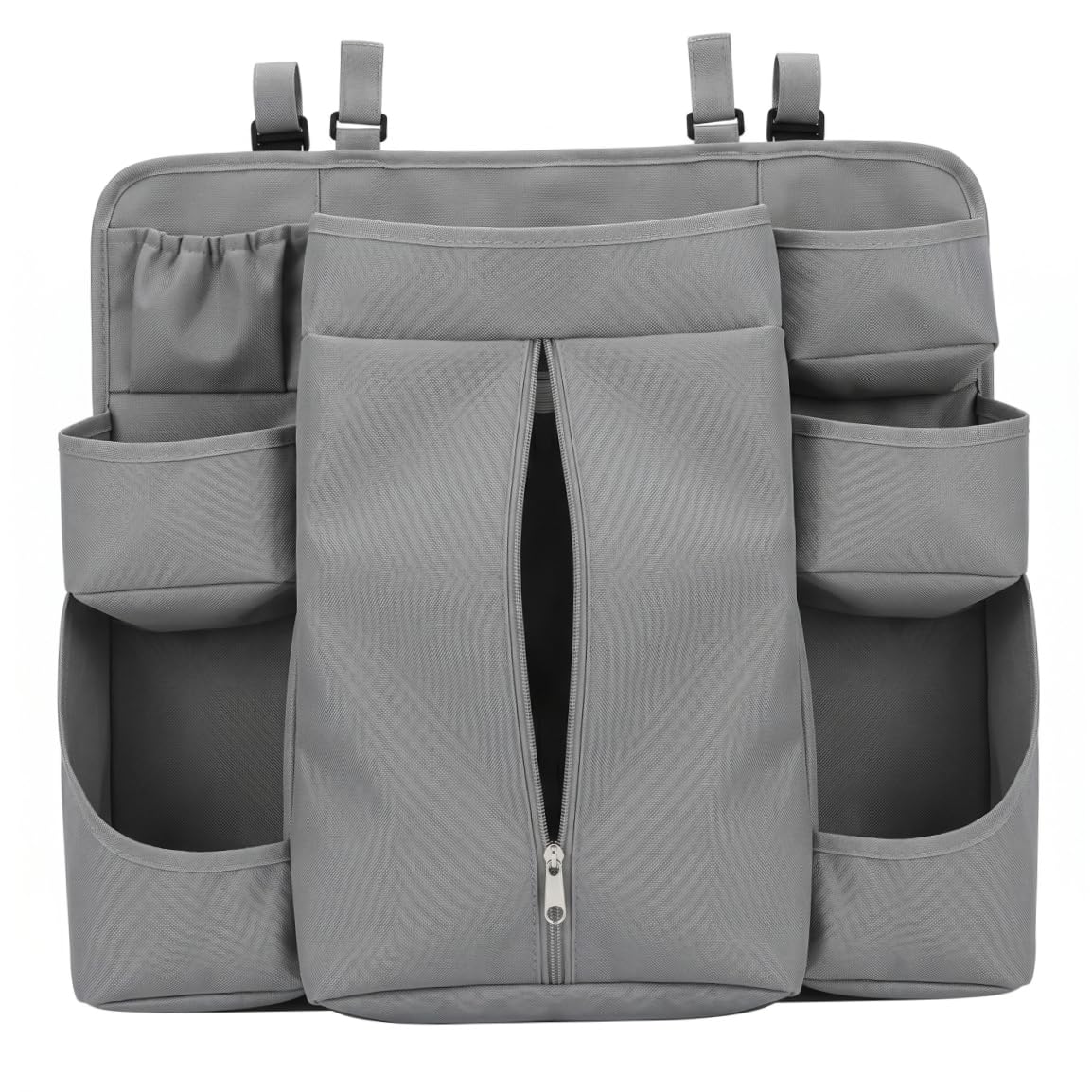 Faticenic Hanging Diaper Caddy Organizer Dark Gray, Diaper Holder with Multi-Pocket Divided Storage