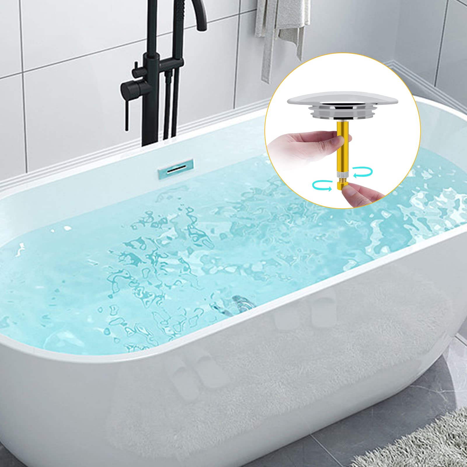 Bouchon De Baignoire, 43 Mm, Avec Double Joint, Réglable | FindTheDeal