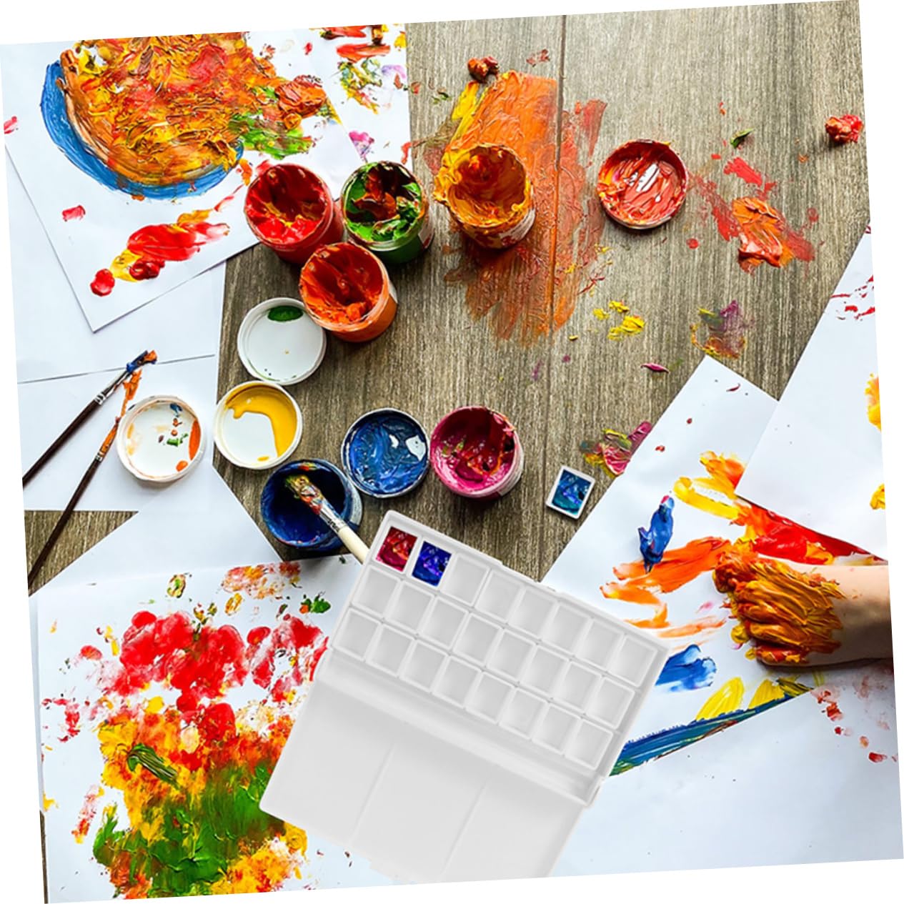 jojofuny 5 Ensembles Pans Transparent Watercolor Paint Half Pans for Acrylic and Oil Painting for Artists and DIY Projects 75 Pièces * 5