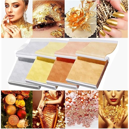 GSWC. 300pc Metallic Gold FOILS Clarity FOILS Sheets Gliding FOILS Imitation Gold FOILS for DIYE,FRAM,Art & Craft,Furniture Decoration ETC