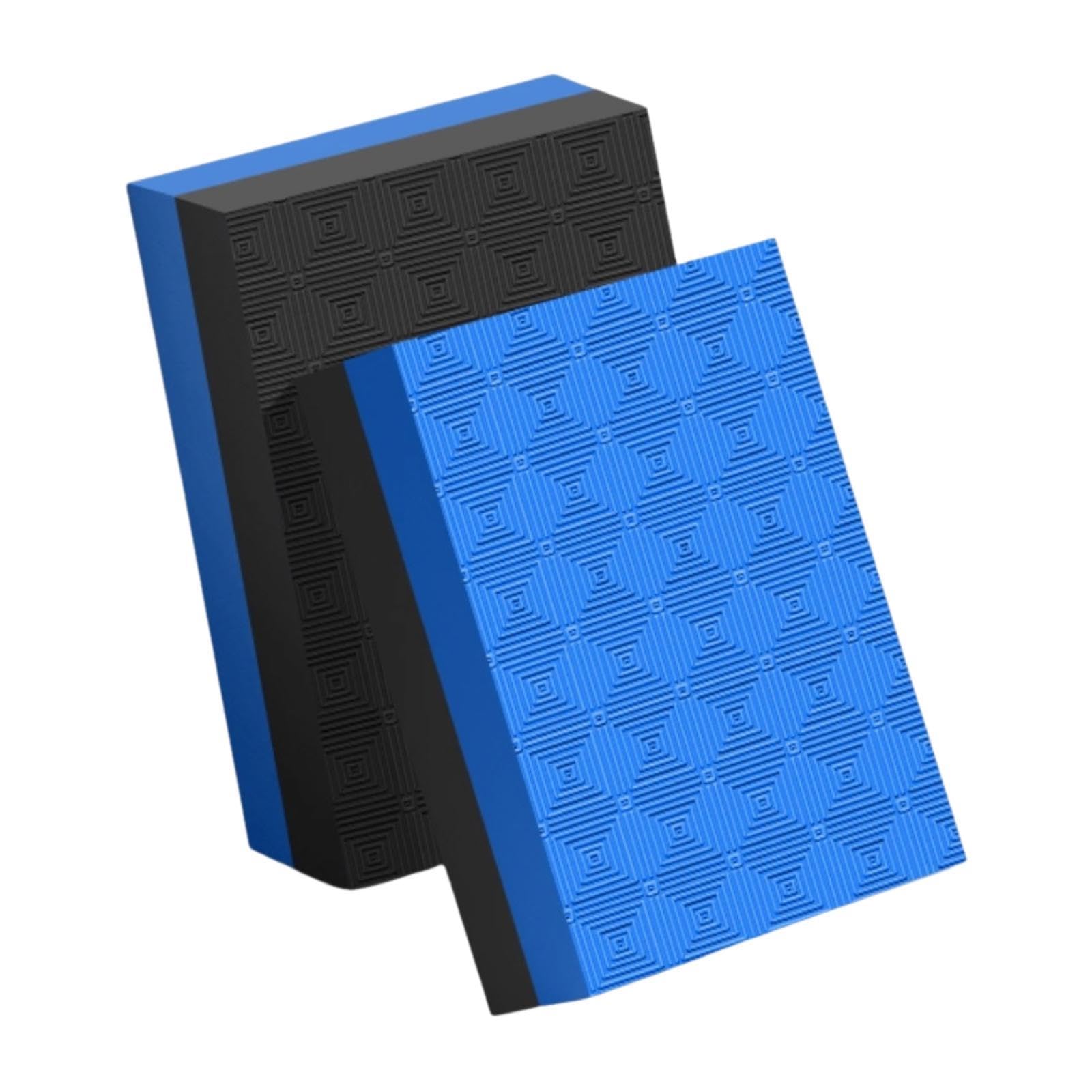 2 Pezzi di Cuscinetti Antiurto per Sollevamento Pesi, Cuscini Antiurto Antiscivolo per stacchi da Terra, tappetini silenziosi, Protezione del, Nero Blu 50x33x4cm