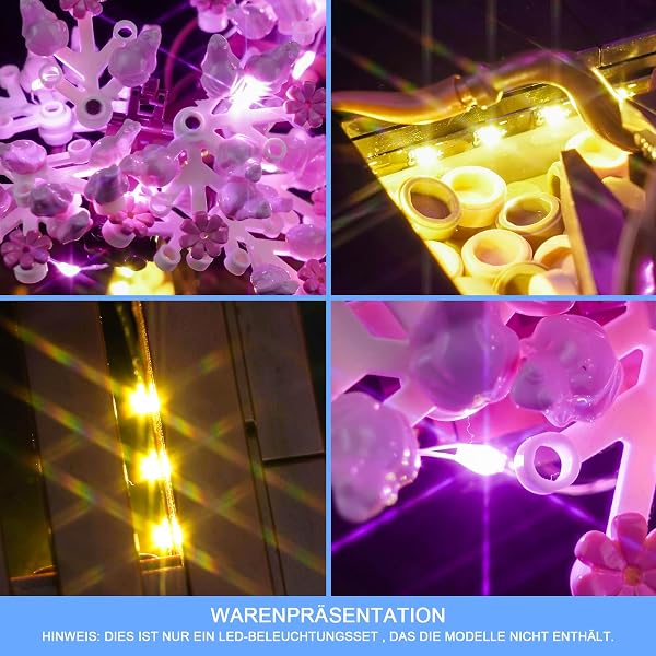 LocoLee Licht Set Kompatibel mit Lego 10281 Bonsai Baum (Rosa) Sonderanfertigung Version, Nur Lichter Set - Kein Modell, Licht Beleuchtung Set Compatible with Lego Bonsai Tree 10281 - 2