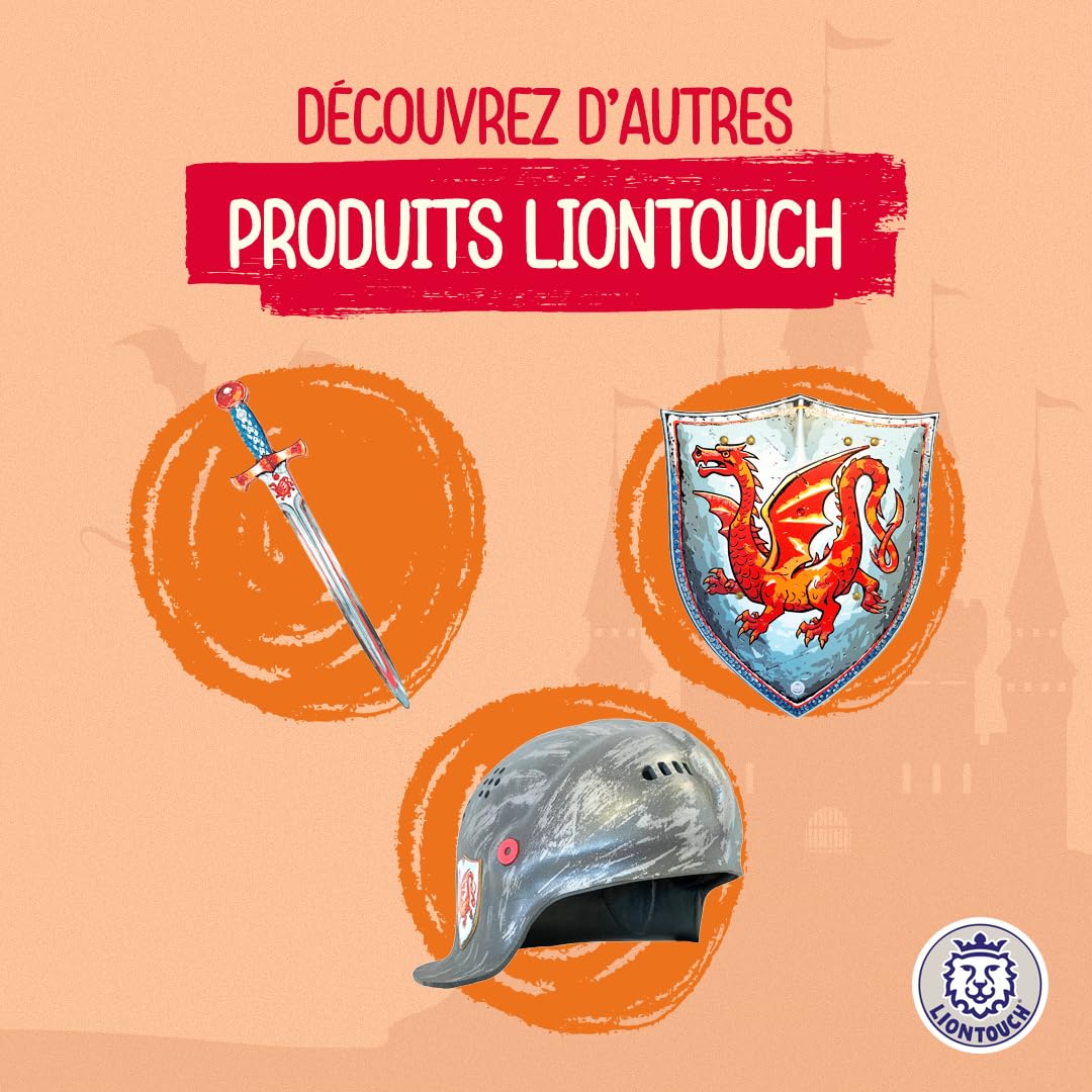 Liontouch - Cape de Chevalier Dragon Ambré - 3-8 Ans - Taille Unique - Jouet de Jeu Médiéval - Manteau pour Garçons Prêt pour L'Aventure - Jeu de Rôle, Déguisement, Déguisements et Costumes Royaux