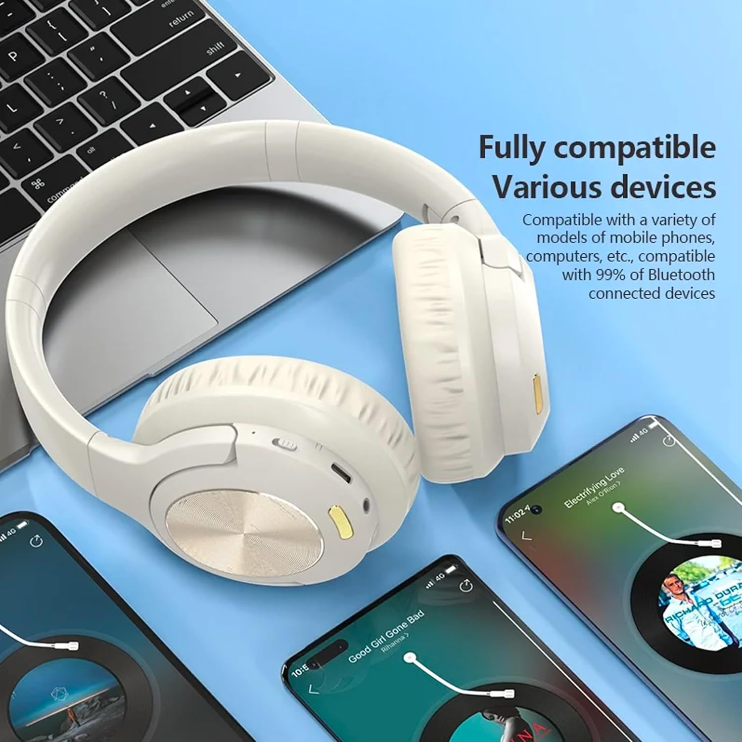 Le casque Foneng BL51 se connecte à divers appareils tels qu'un smartphone, une tablette et un ordinateur portable.