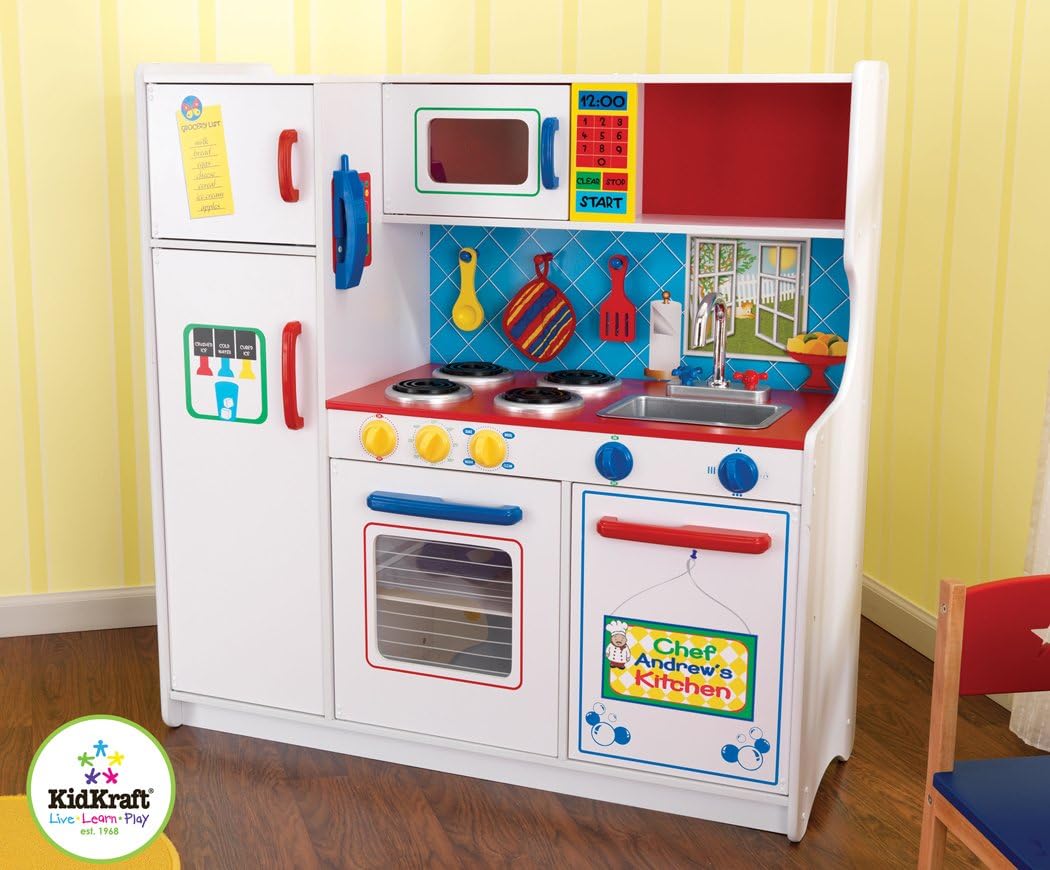 KidKraft Deluxe Let's Cook Kitchen, Gift for Ages 3+