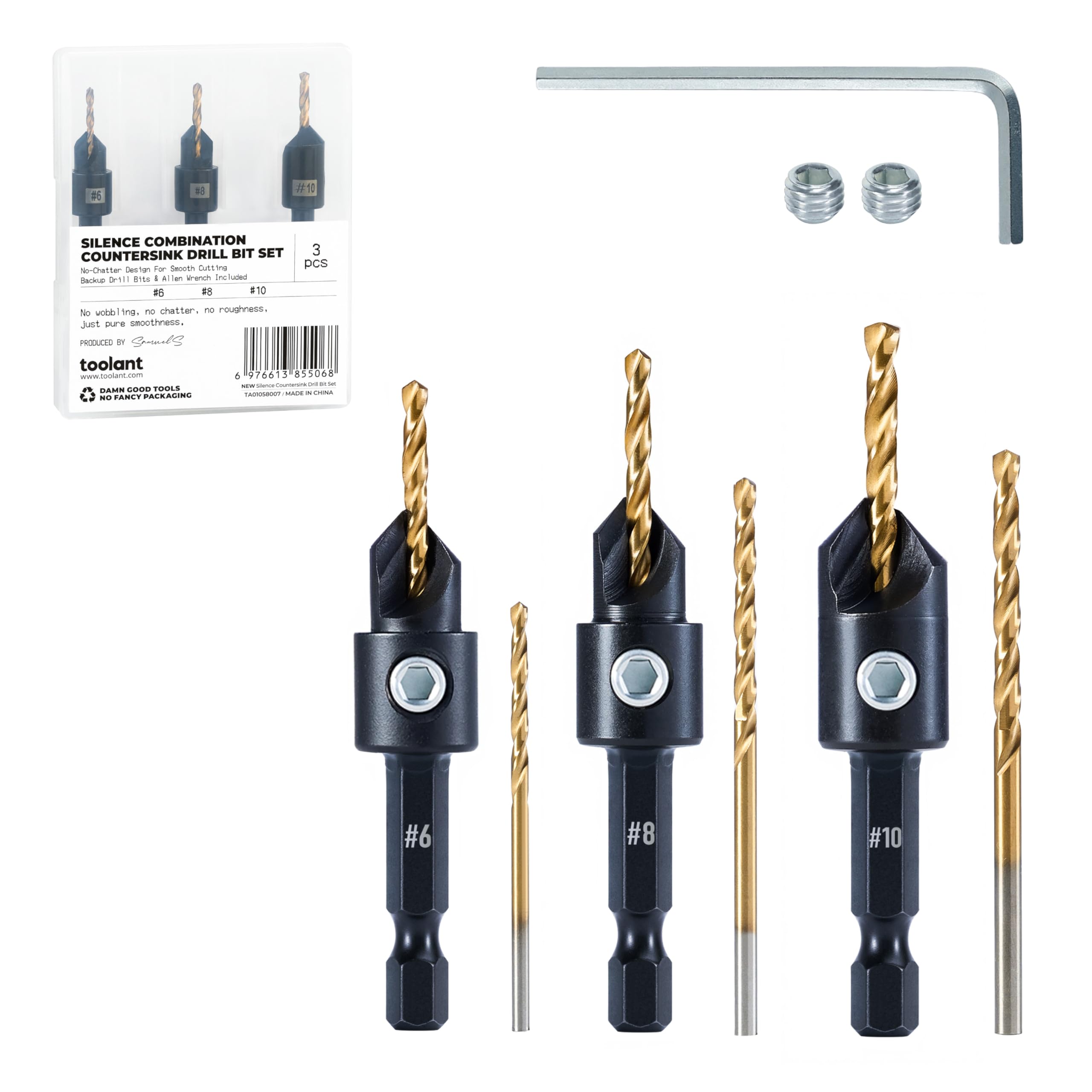 Toolant Countersink Drill Bit Set - 5 Pcs -8
