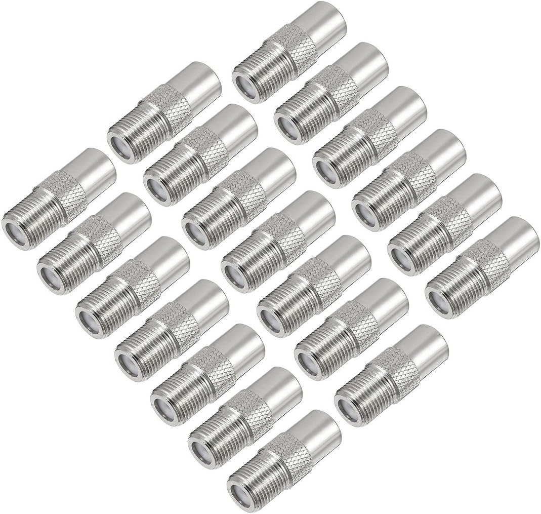 20 Pcs Adaptador Conector BSP Hembra a PAL Macho Plateado