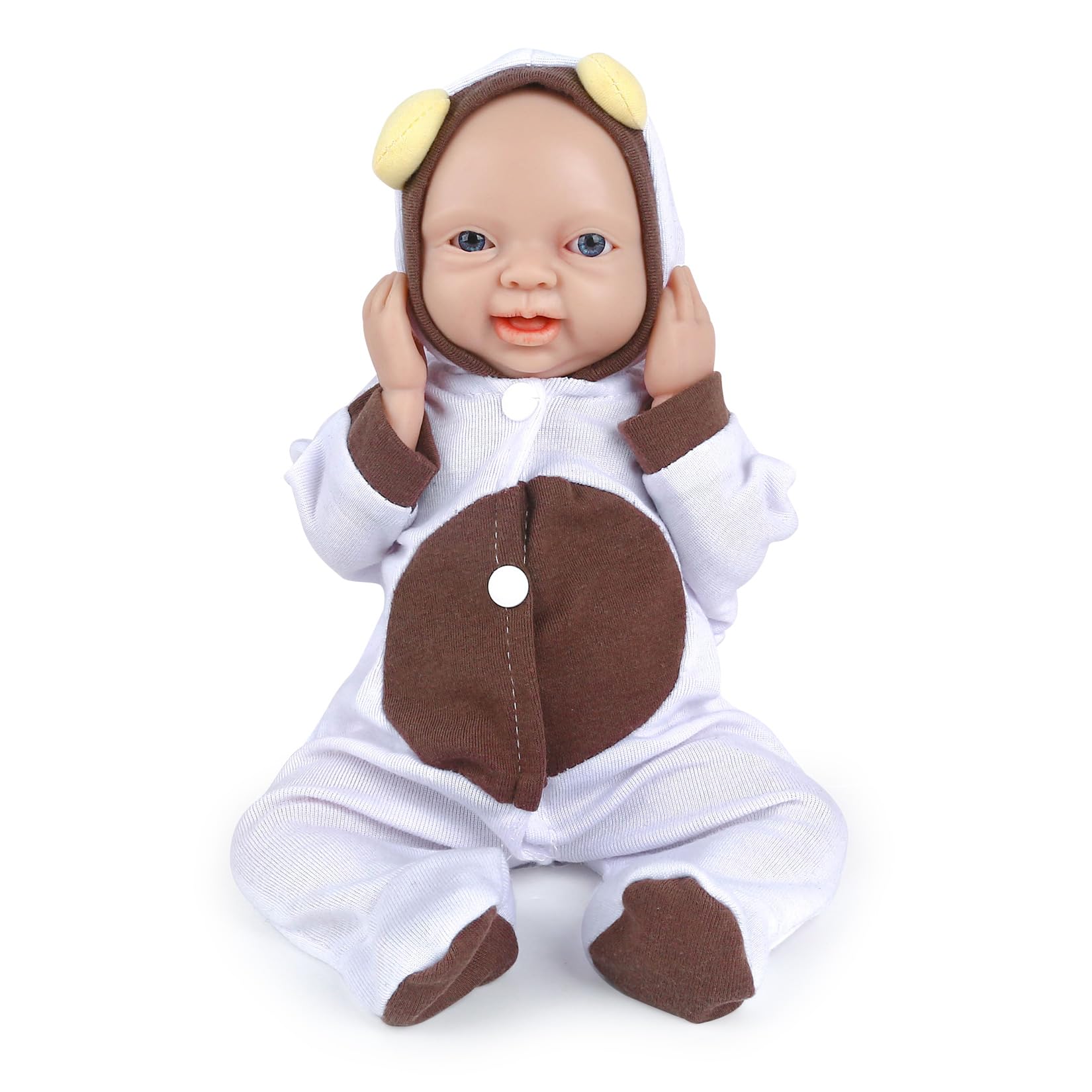 Vollence14 inch Full Silicone Baby Doll That Look Real Not Vinyl Dolls Platinum Washable Silicone Body Lifelike Realistic Premiee Silicone Doll Toys Gifts Set for Kids Children Childs