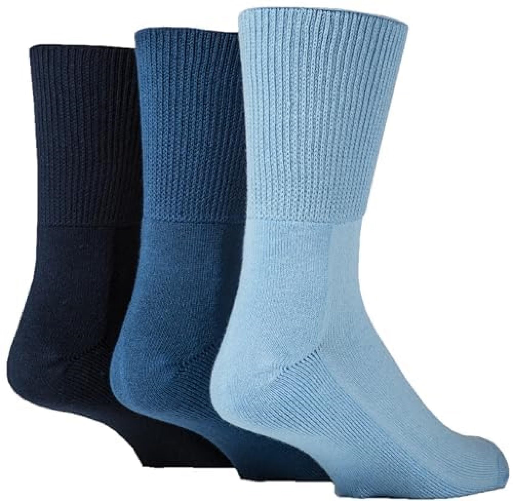 Iomi Unisex Blue Sockshop Footnurse Mens And Ladies Bamboo Cushioned Foot Diabetic Socks Pack Of 3 6-8.5
