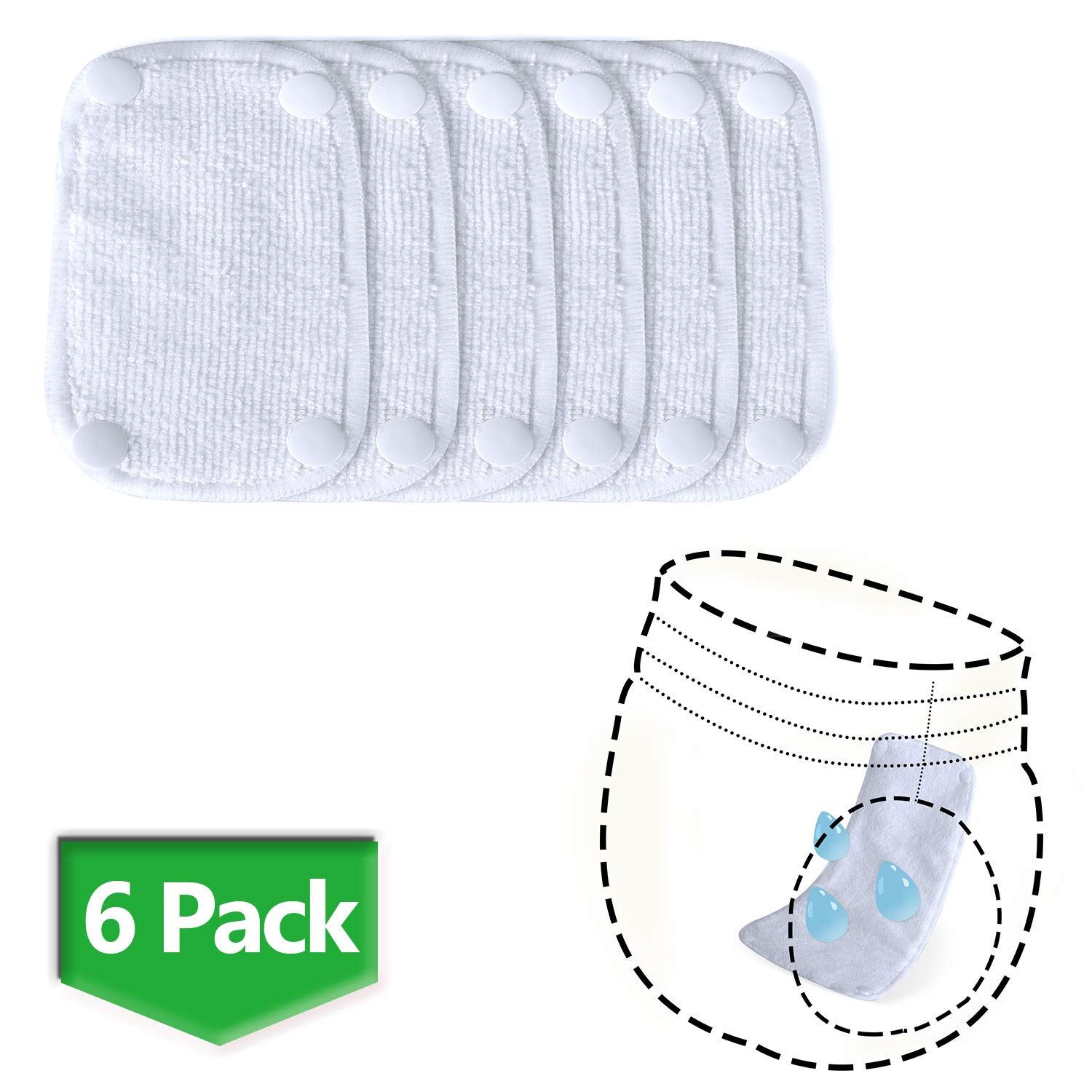 Teamoy Female Dog Diaper Pads, Reusable Doggie Diaper Wraps Liner Pads(Pack of 6), S