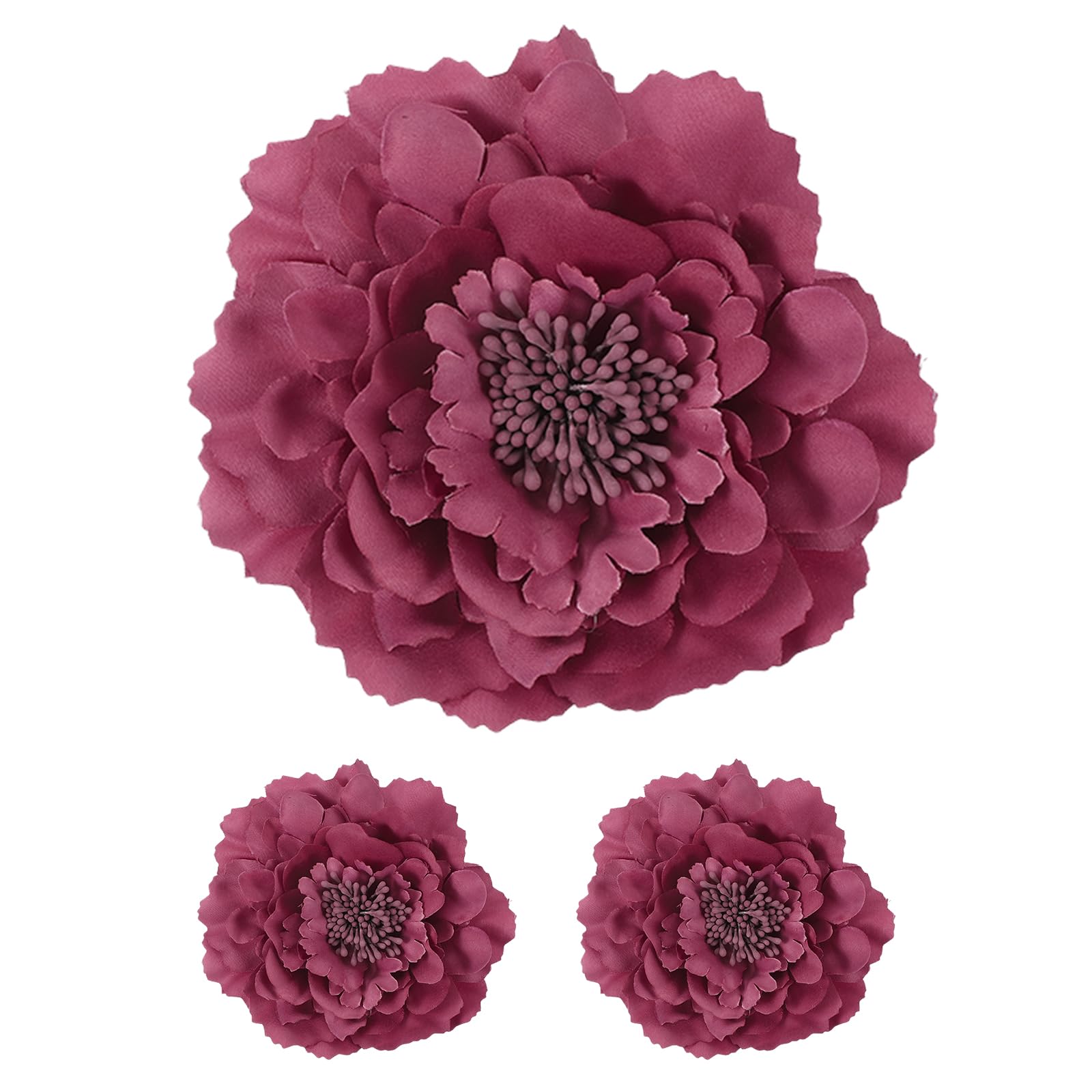 Pinces à cheveux pivoine bordeaux lot de 3 épingles pour fixer vos chignons de mariage