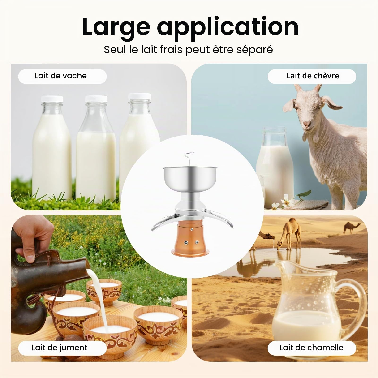 50 L/H Centrifugeuse à lait électrique Séparateur de crème de lait 30 W 220 V