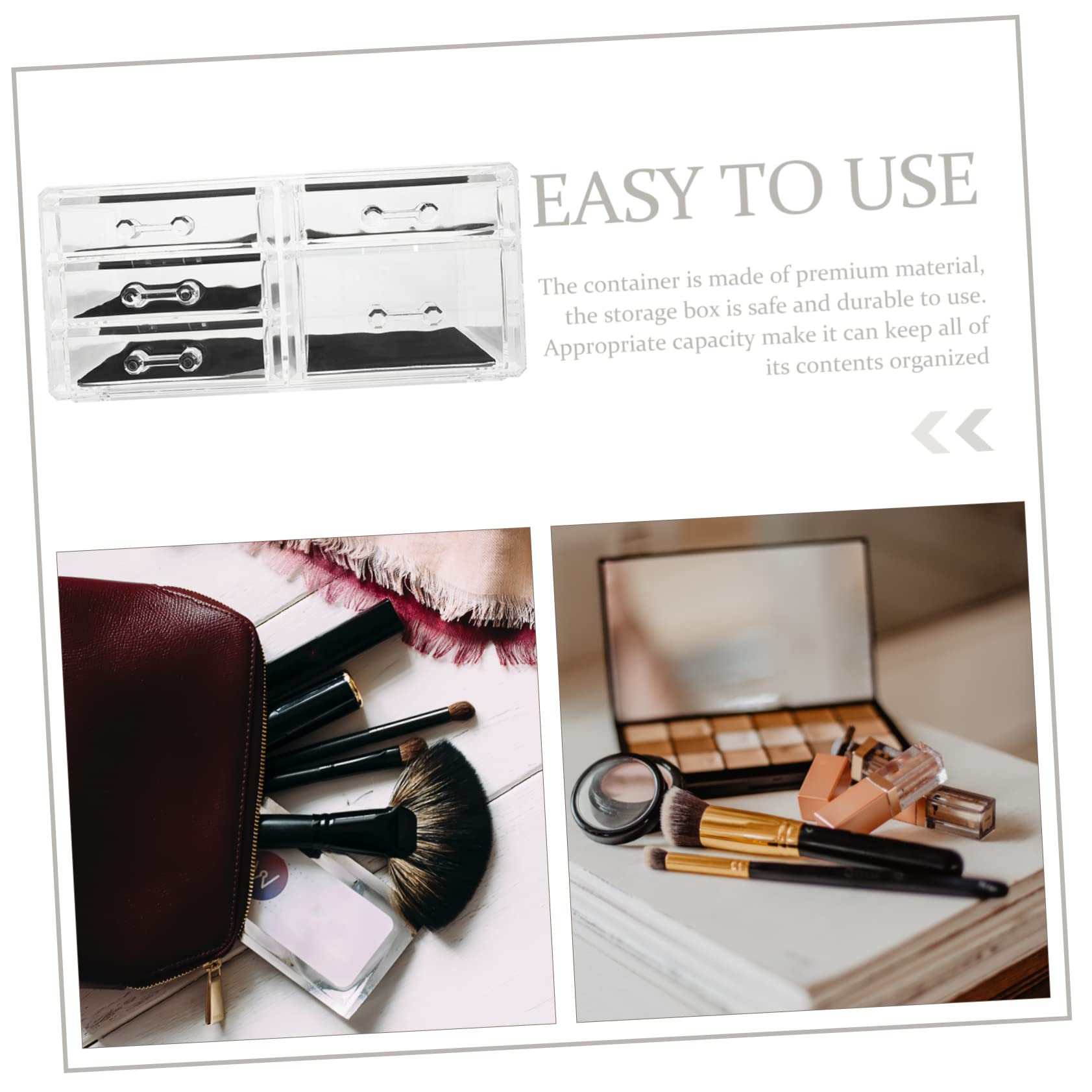 Cabilock Caja de cosméticos Transparente organización del baño Organizador de Maquillaje Almacenamiento de Maquillaje envase cosmético Sombra Caja de Maquillaje Necesidad