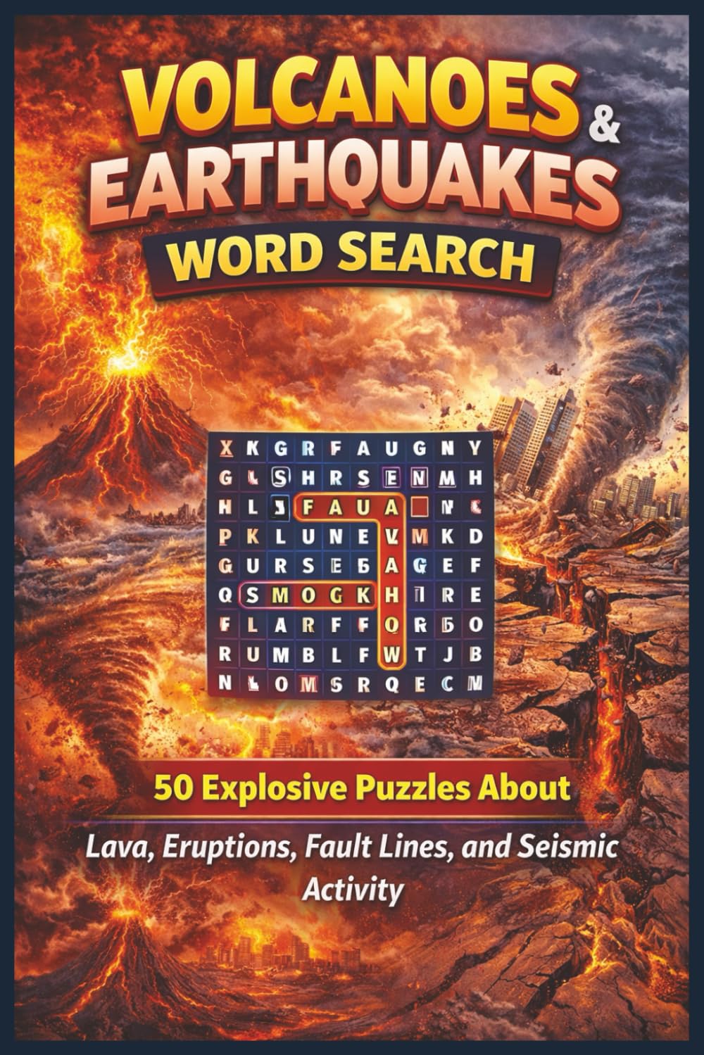 Volcanoes & Earthquakes Word Search: 50 Explosive Puzzles About Lava, Eruptions, Fault Lines, and Seismic Activity (Word search books collection)