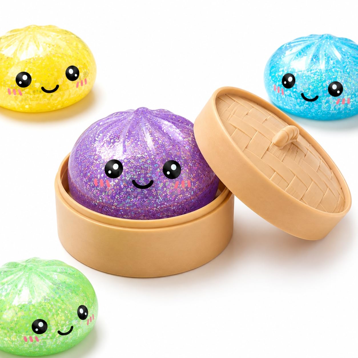 1 PCS Dumpling Squishy, Giant Dumpling Squishys Tool for Sensory Play and Stress Relief, Soft Squeeze Decompression Dough for Desk Decoration and Travel, 8.5cm Random Colour Dump Shape Squishys