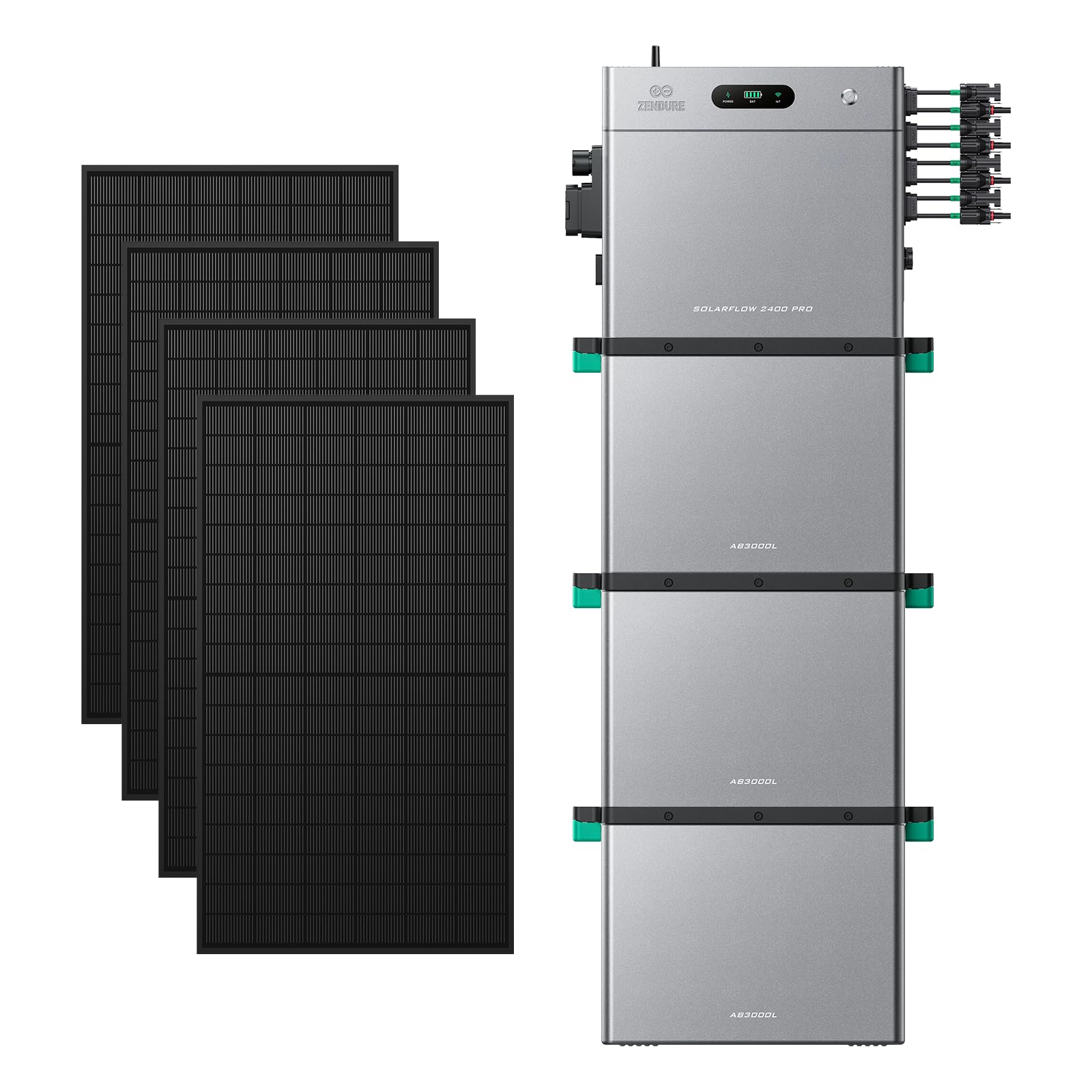 Zendure SolarFlow 2400 Pro mit 3 AB3000L Batterien & 4x 515W