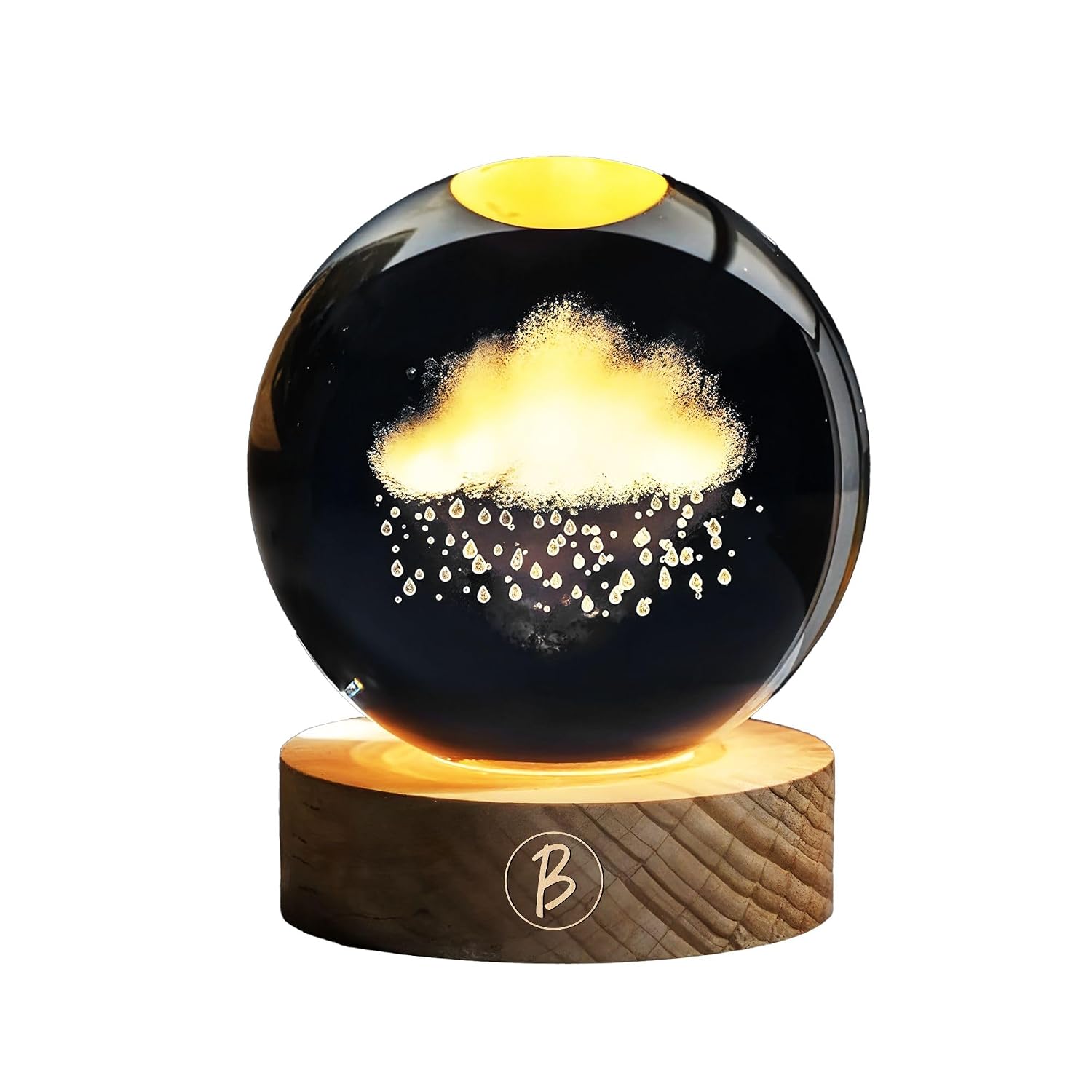BTfash Sky Ball Night Lamp with Wooden Stand for Gift for Girls, Birthday Gift, Home Decor, and Cloud Lamp (Sky)