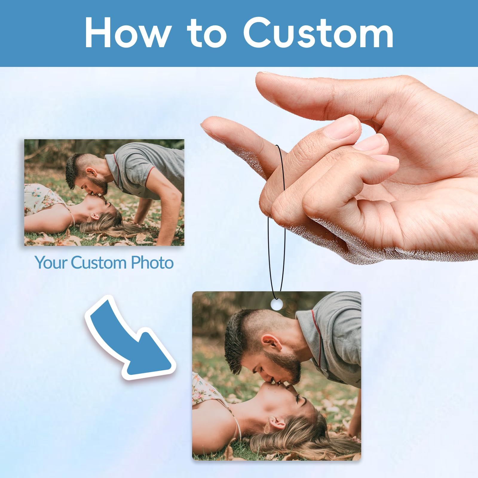 Custom Air Fresheners for Cars with Pictures - Personalized Double Sided Car Accessories for Men and Women Unique — view 2