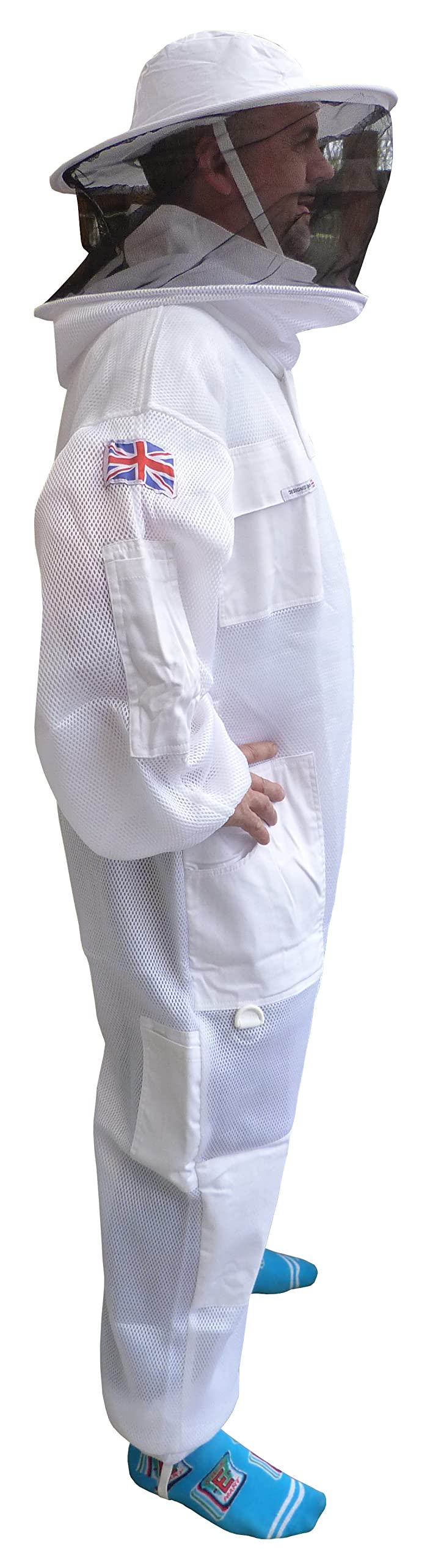 Bee Suit Air Mesh Round hat Ultra Ventilated Protective Beekeeping Suit Fully Body Bee Suit Bee Keeping Wasp Suit Beekeeper Protection Equipment
