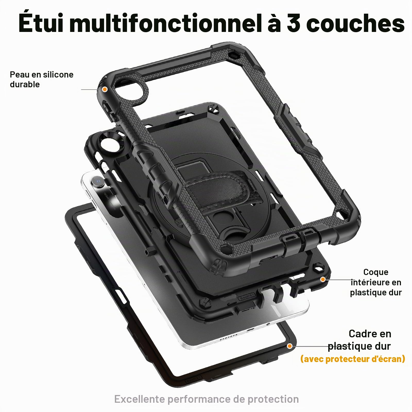 zenrich Coque pour Redmi Pad 2 (9,7″) 2026/POCO C1 avec Protecteur d'écran