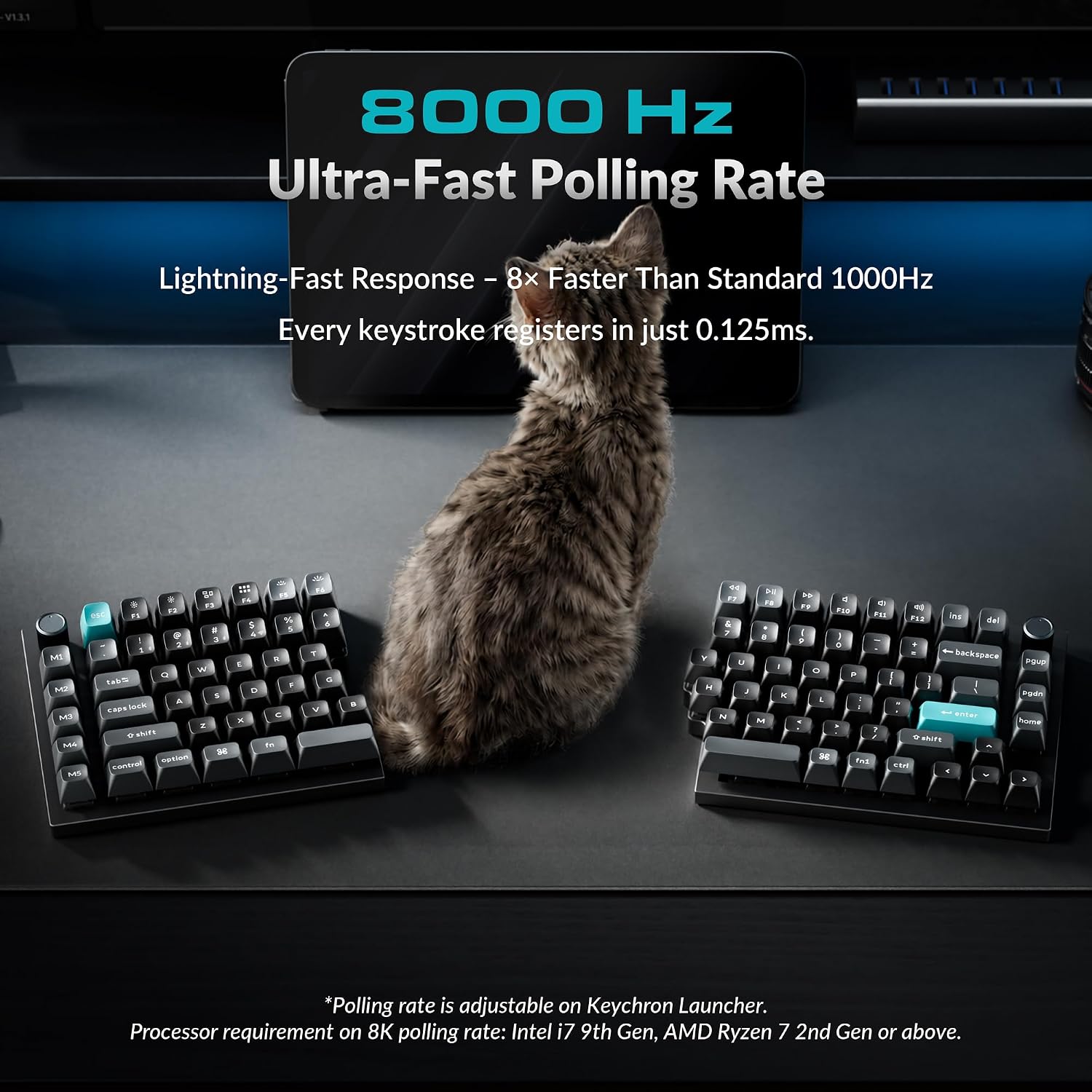 Keychron Q11 Ultra 8K Polling Rate Wireless & Wired Split Ergonomic Mechanical Keyboard, Open-Source 75% Layout Dual Knobs, Aluminum Hot-Swappable RGB Red Switch for Mac Windows Linux 6 716IYuGAwQL. AC SL1500