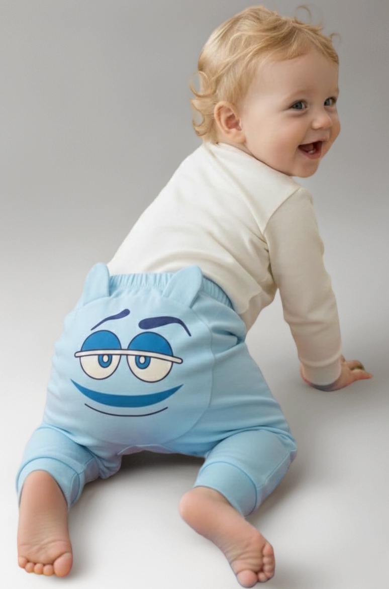 - Baby Boys 100% Cotton Bum Pants | Soft Feel Printed Back Design with Elastic Waistband | Comfortable Stretch Fit Bottom Wear | Cute Stylish Baby Clothing for Infants