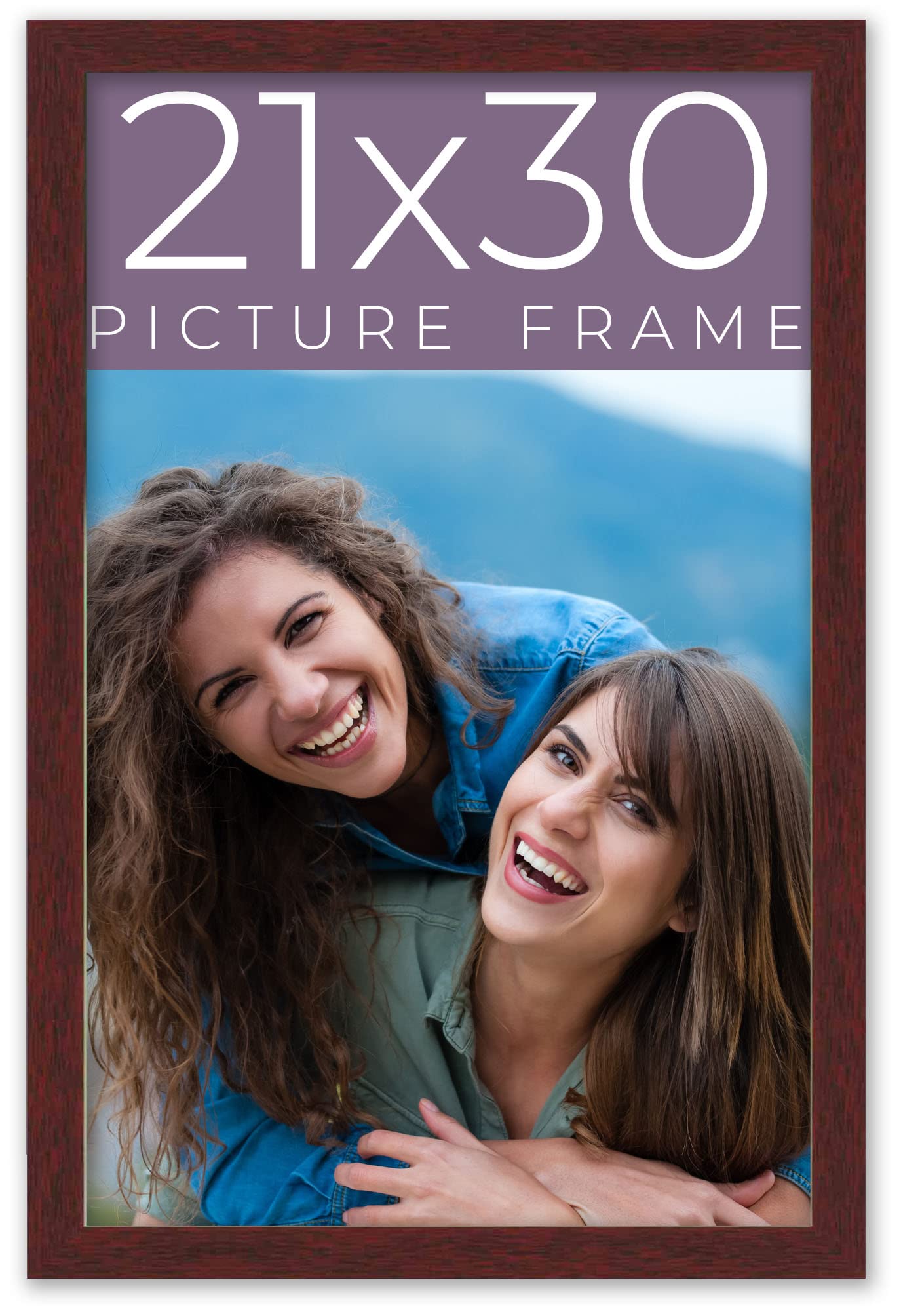 Amazon.co.jp: 21x30 ダークブラウン 本物の木製写真フレーム 幅0.75