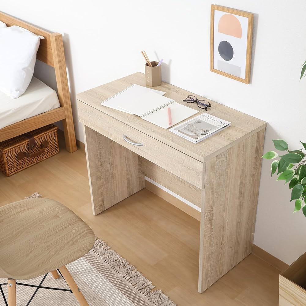 nami様リクエスト品】不二貿易 木製デスク 引出し付き 学習机 ワークデスク Amazon | 不二貿易 引き出し付きデスク 幅80×奥行41.5×高さ72cm