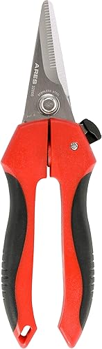 Miniatura 6 de ARES 32005-7 Tijeras multiusos de 12 pulgadas, cuchillas de acero inoxidable de alto carbono finamente dentadas, corta alambre, aislamiento, cable