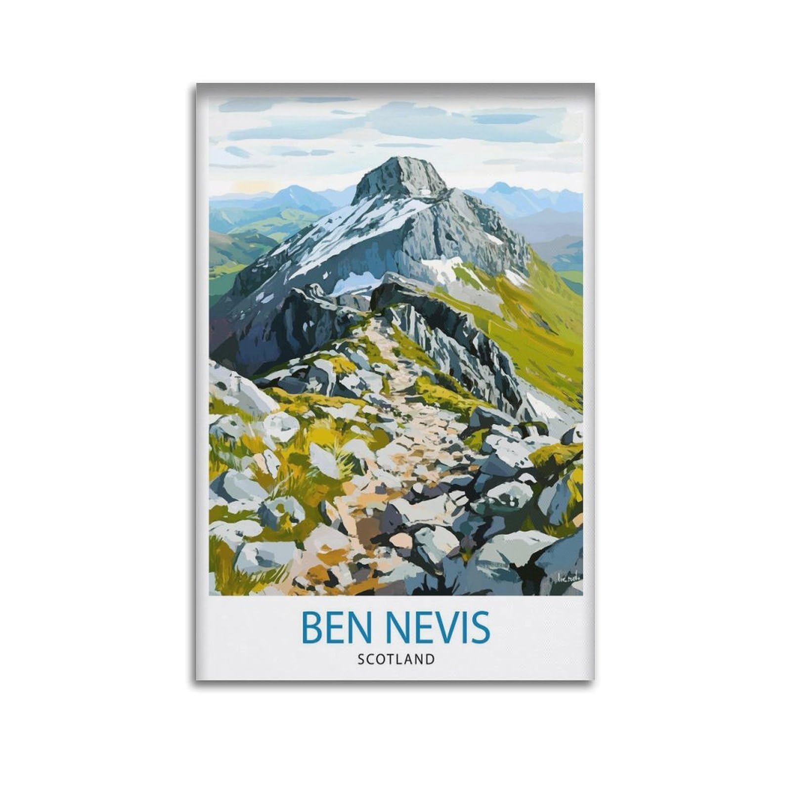 xiaoxiaoshen Ben Nevis Scotland Travel Landscape Scottish Highlands Canvas Poster Wall Art Prints Room Aesthetic Murals Bedroom And Living Decorations 08x12inch(20x30cm)