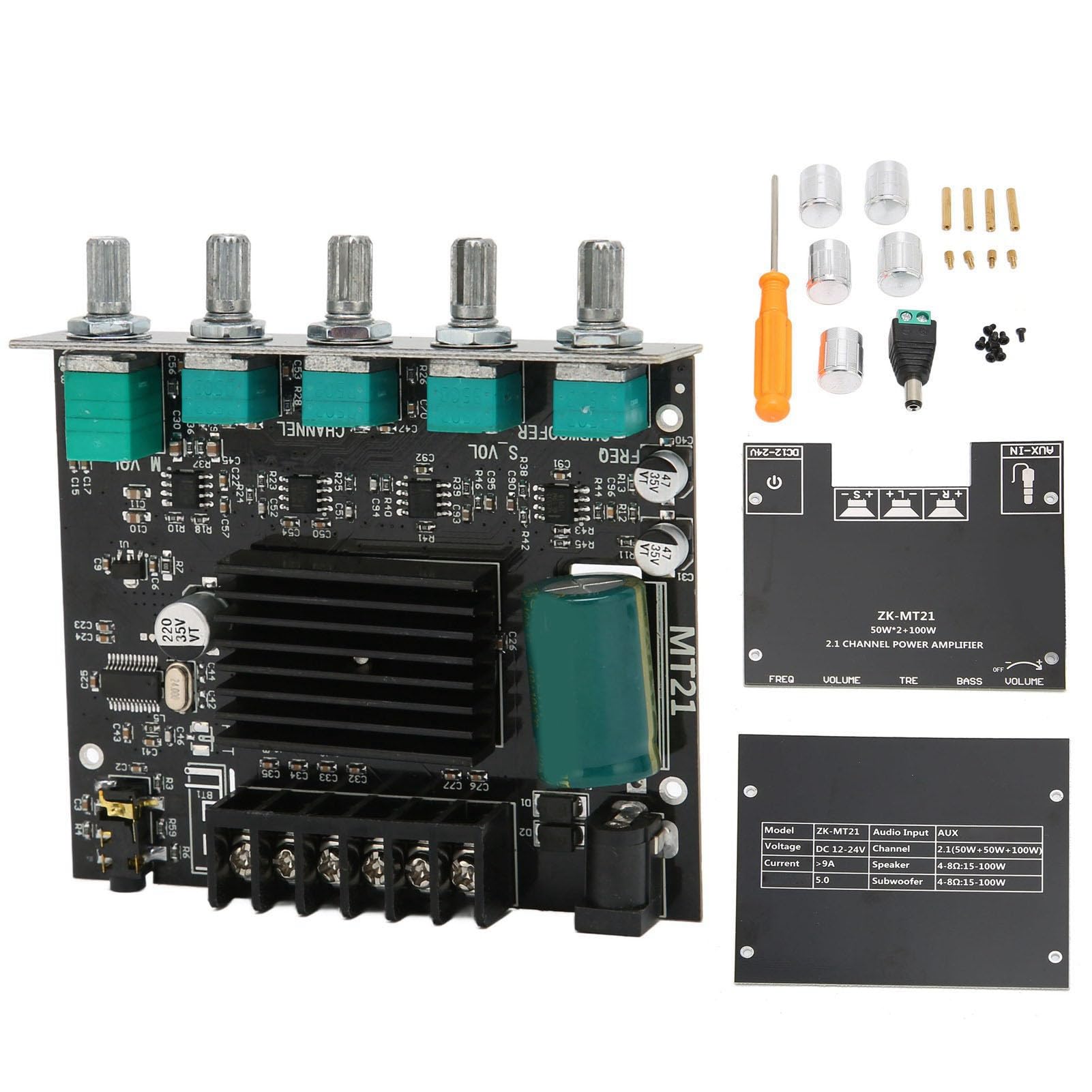 Amplificateur Stéréo Numérique 2.1 Canaux BT 5.0 - Module Audio Haute Puissance Subwoofer