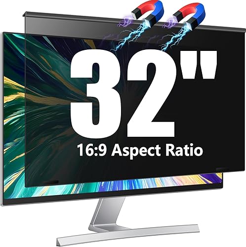 Miniatura 13 de Filtro magnético de pantalla de privacidad para computadora de 27 pulgadas para monitor de pantalla ancha 16:9, 27 pulgadas para colgar extraíble,