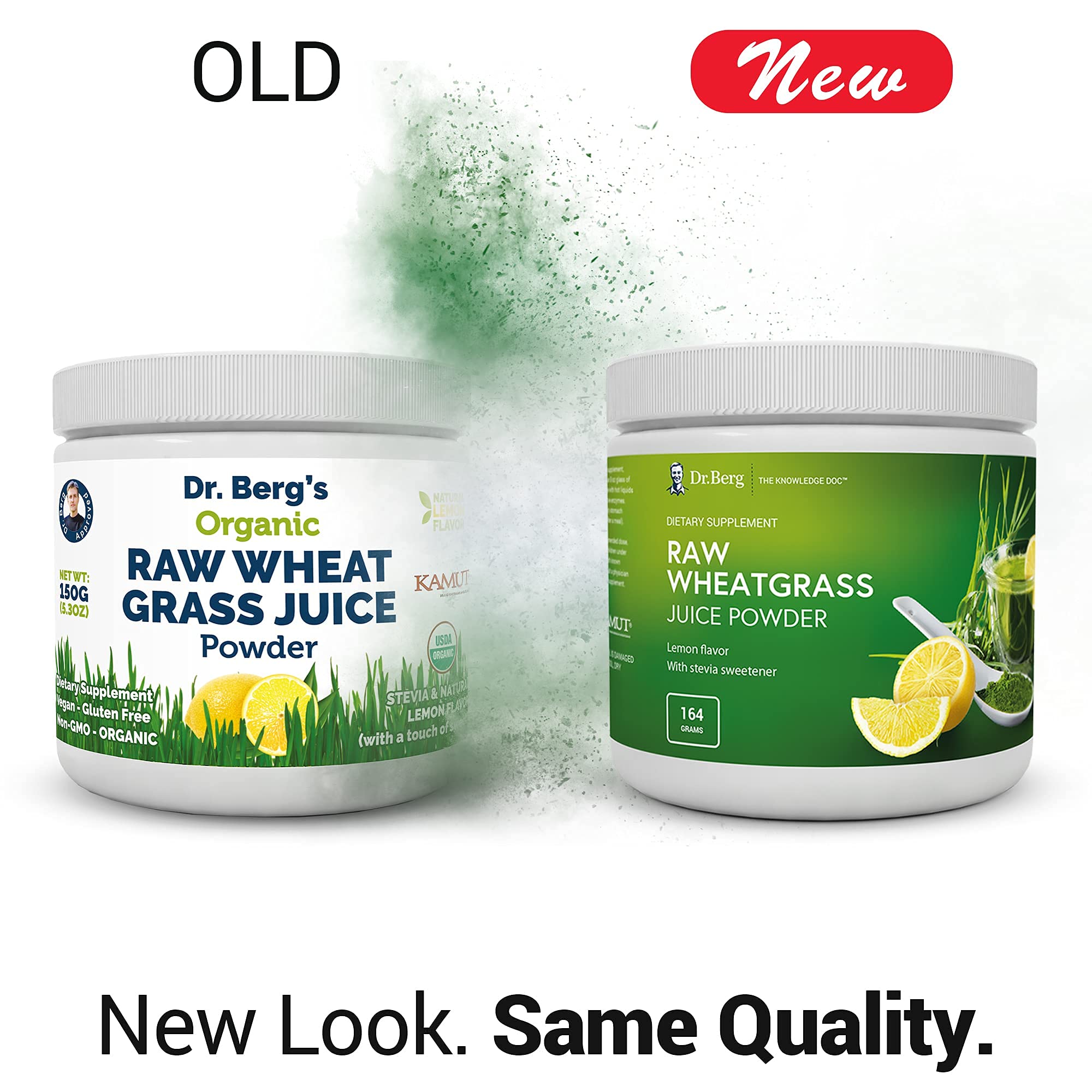 Dr. Berg's Raw Wheatgrass Juice Powder, Lemon Flavor w/ Stevia