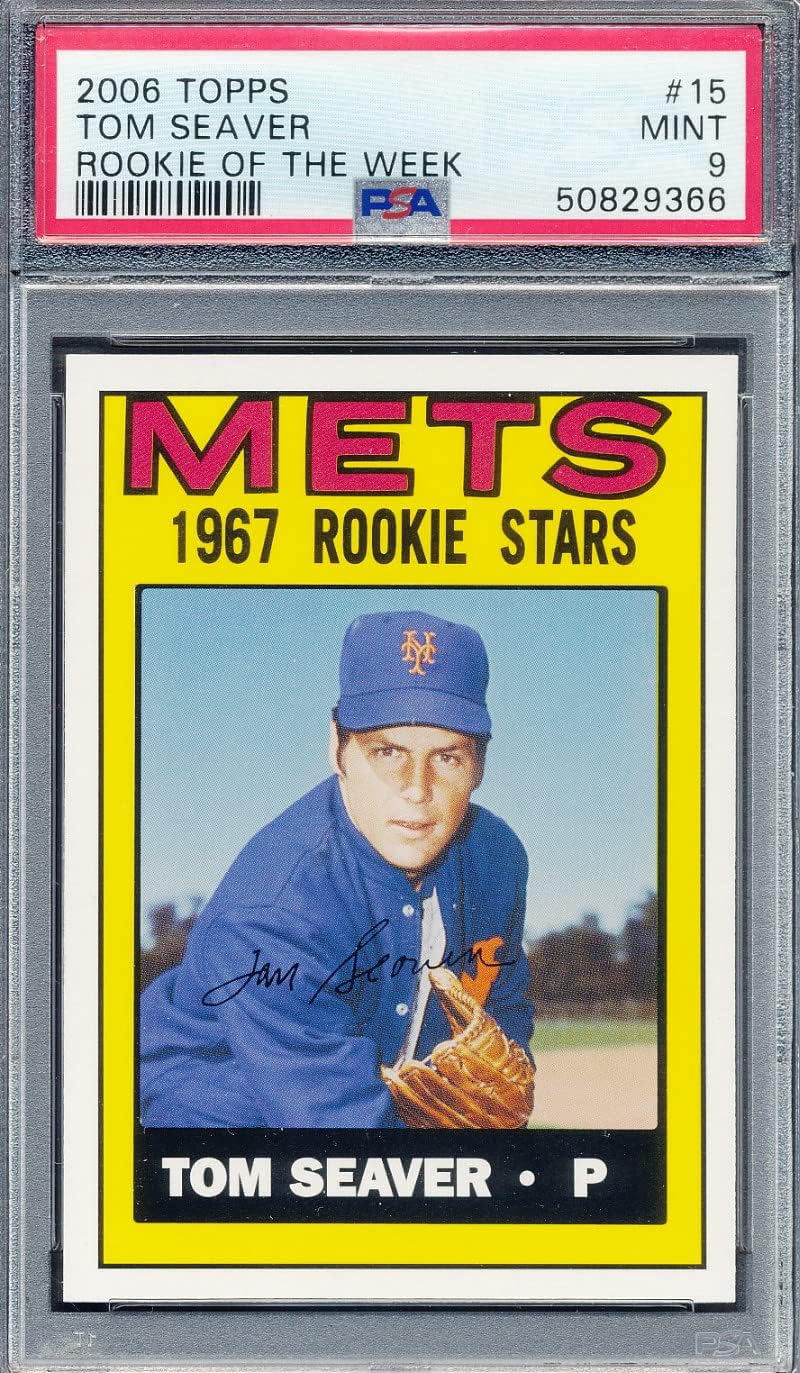 2006 Topps 1967 Rookie of the Week #15 Tom Seaver Baseball Card Graded PSA 9