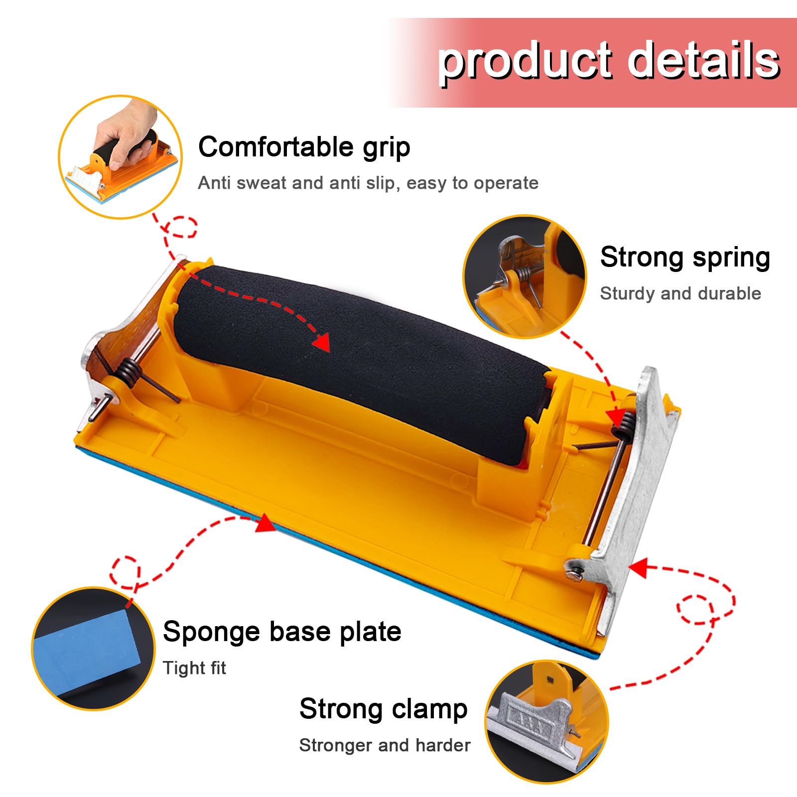 Hubaow Sandpaper Holder - 36 Grit Sandpaper -4 Hubaow Sandpaper Holder - 36 Grit Sandpaper -4