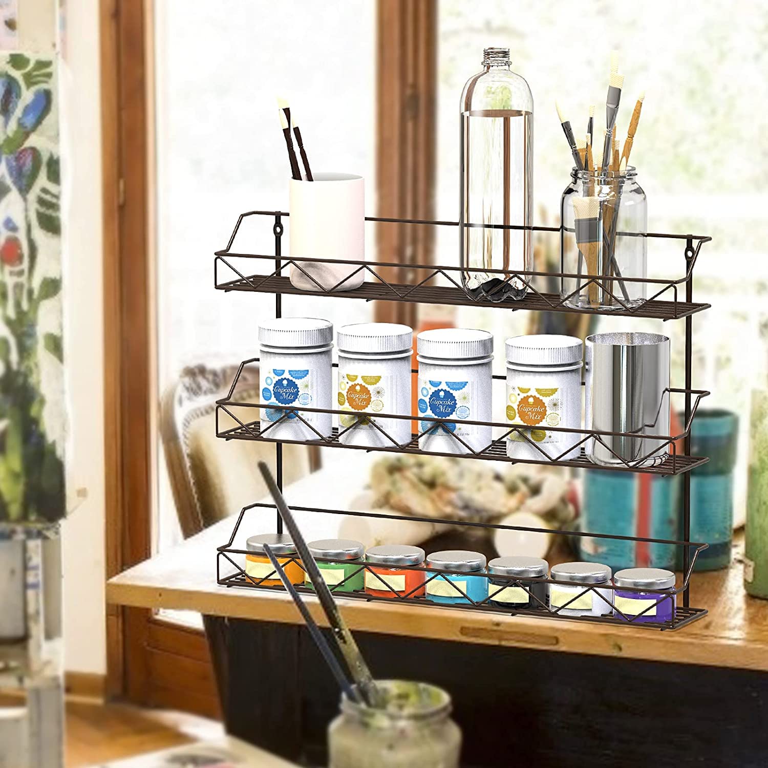 Wall Mounted Wire Spice Racks VIAV Design Wall Mounted Spice Rack 4