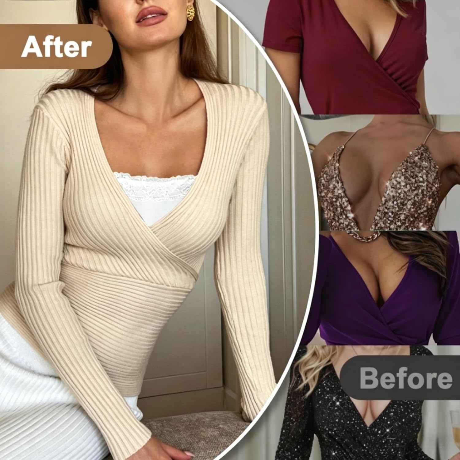 3Pcs Lady lace Camisole Tops Modesty Panel Cleavage Cover up for Low Neckline Modesty Panel Black